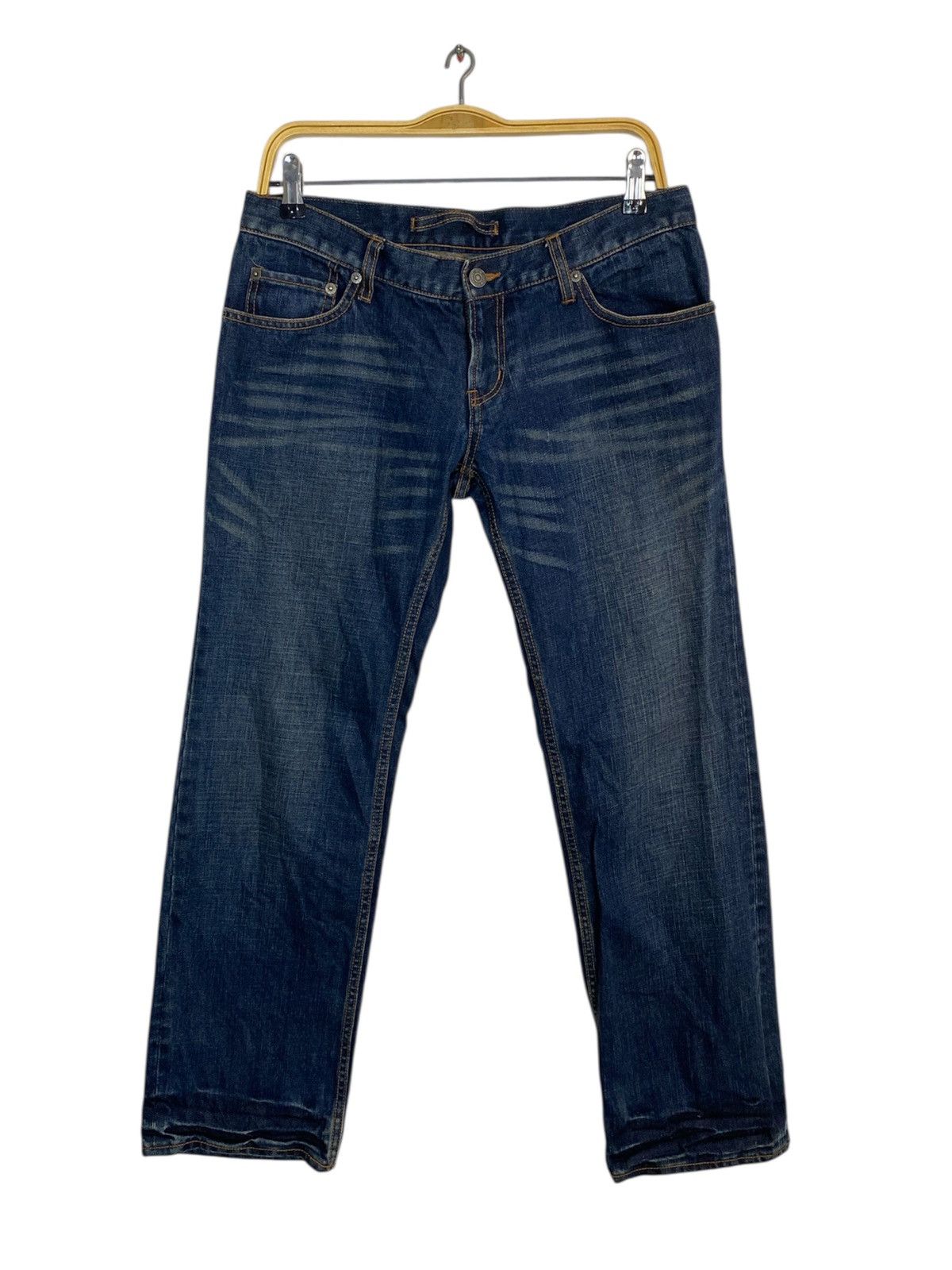 PPFM PPFM Yellow Riot Indigo Denim Jeans Straight Cut Size US 33 - 2 Thumbnail