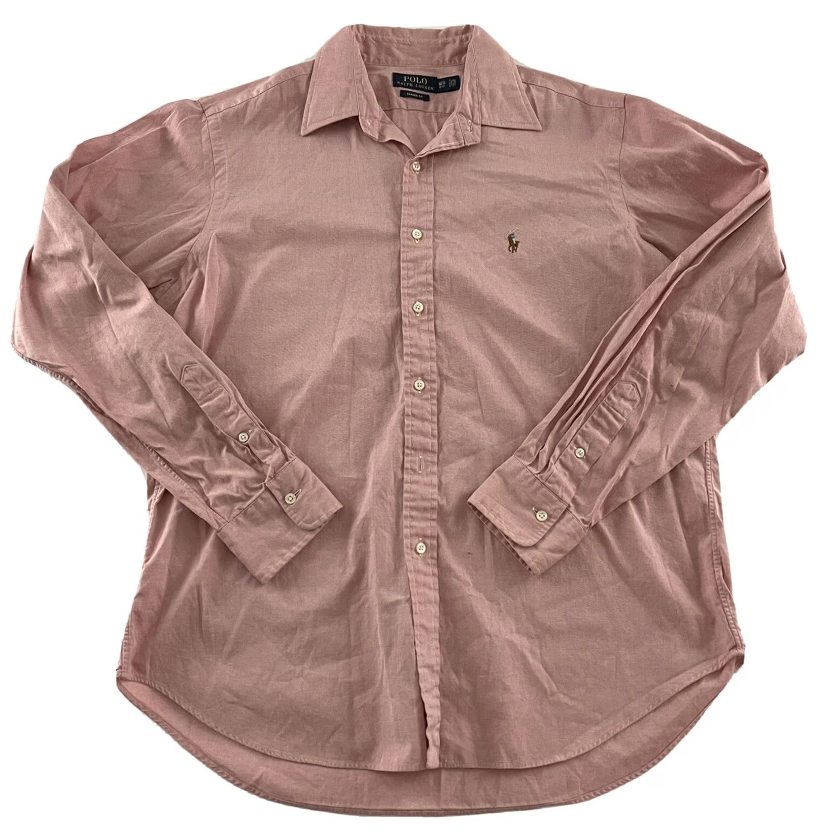 Polo Ralph Lauren Polo Ralph Lauren Classic Fit Mens Long Sleeve Button Front Shirt Pink 16.5 36 Size US XL / EU 56 / 4 - 2 Thumbnail