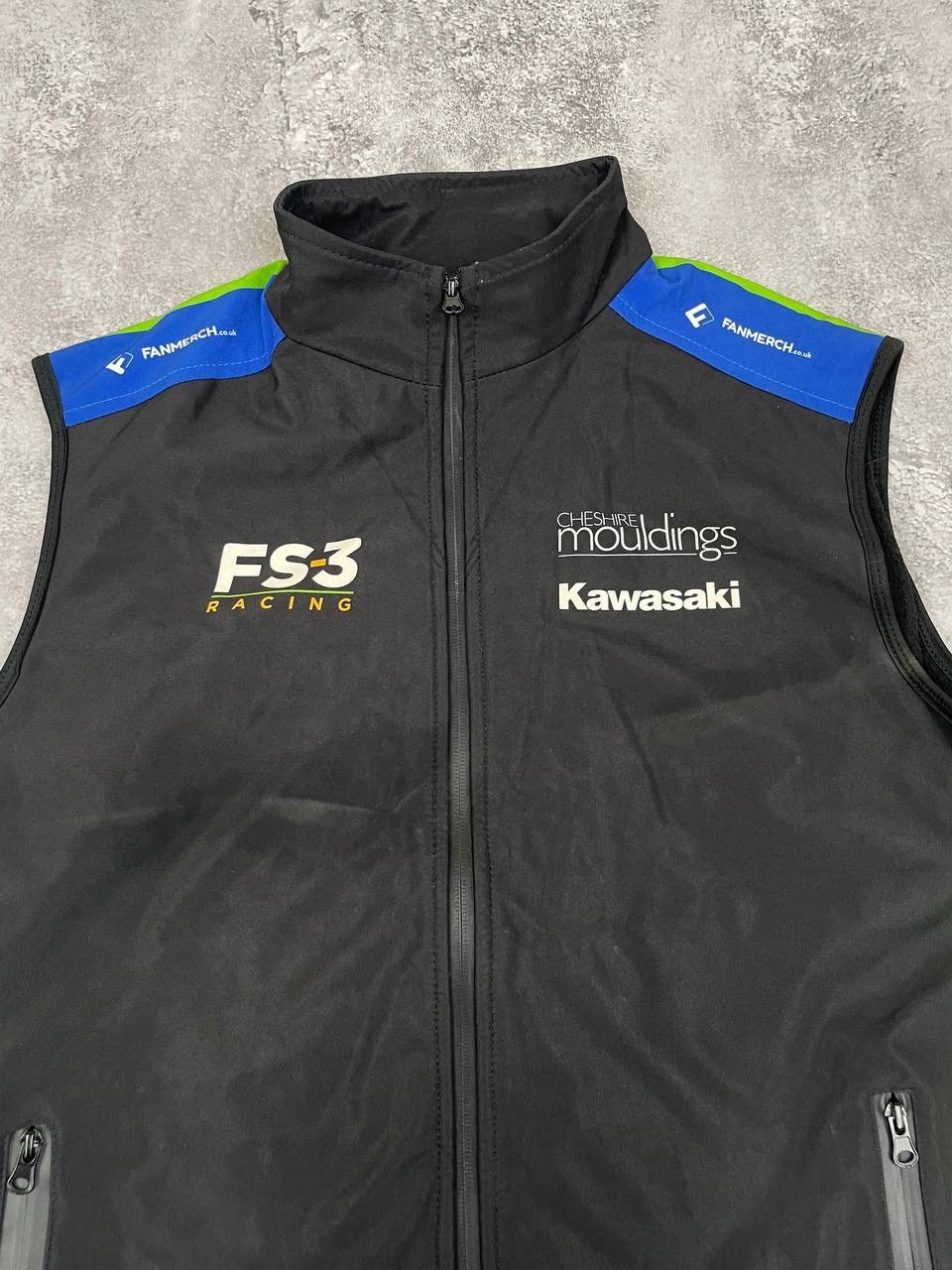 Other FS-3 Racing Kawasaki Men Softshell Vest Black Green Full Zip Size US M / EU 48-50 / 2 - 2 Thumbnail