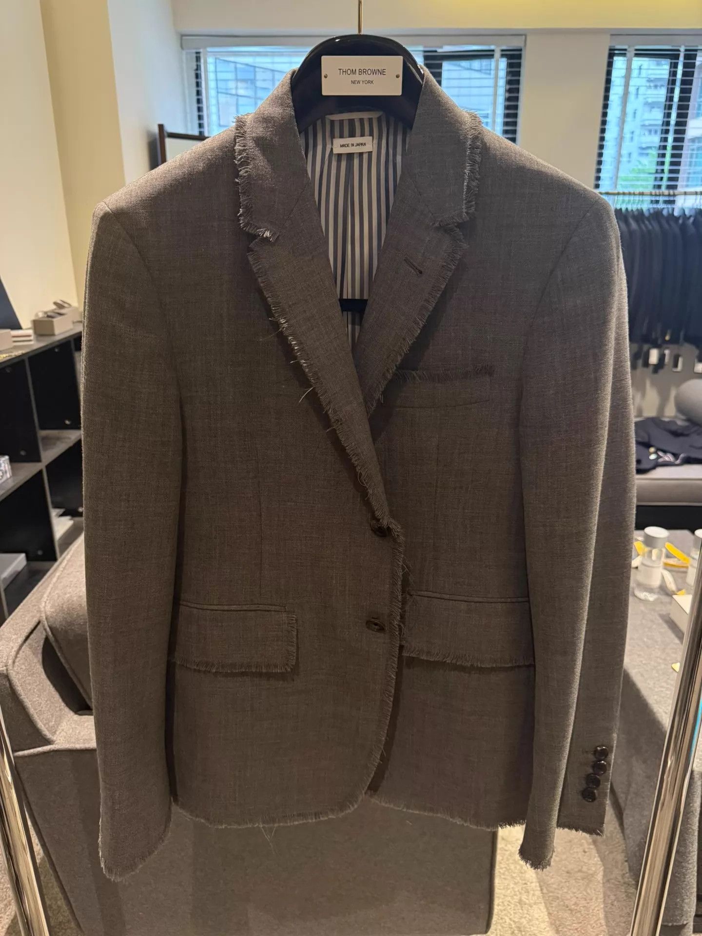 Thom Browne Thom Browne Runway Raw Edge Mid-Gray Wool Suit Size 1 95 New Size US S / EU 44-46 / 1 - 1 Thumbnail