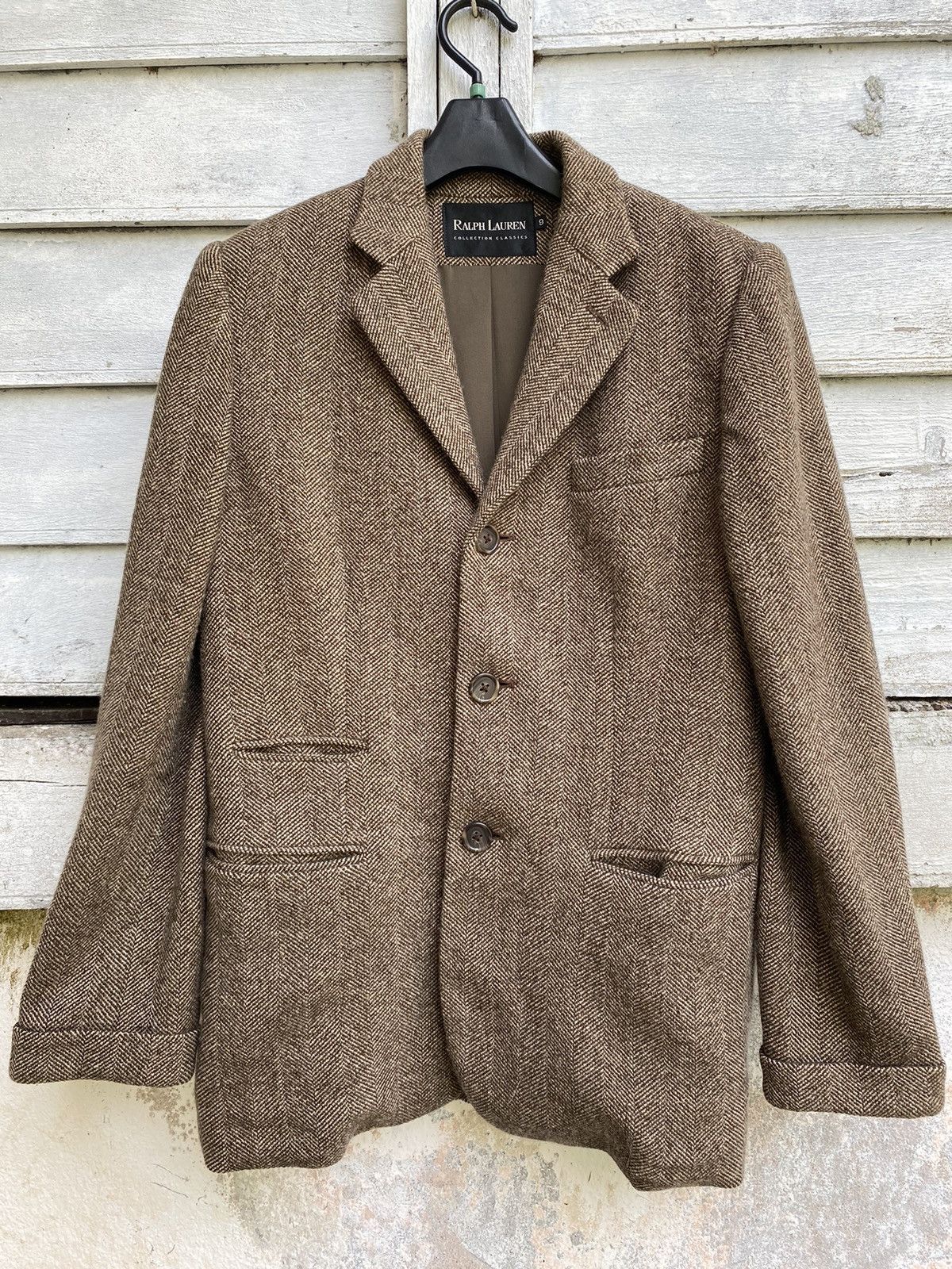 Ralph Lauren × Vintage Vintage Ralph Lauren Dark Brown Herringbone Jacket Size US S / EU 44-46 / 1 - 1 Thumbnail