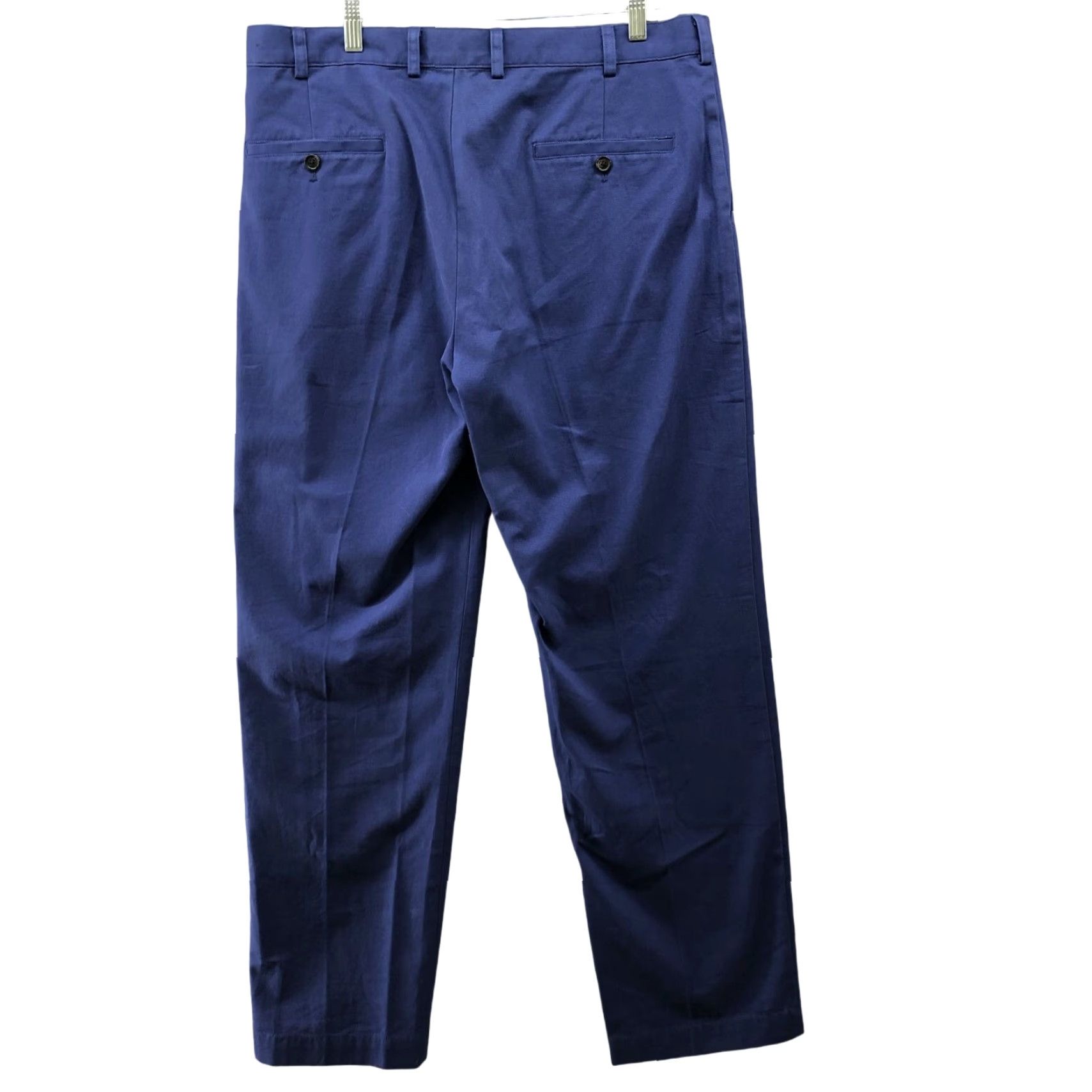 Brooks Brothers Brooks Brothers 346 Chino Pants Mens 36x32 Blue Flat Front Straight Leg Cotton Dress Casual Workwear Size US 36 / EU 52 - 2 Thumbnail