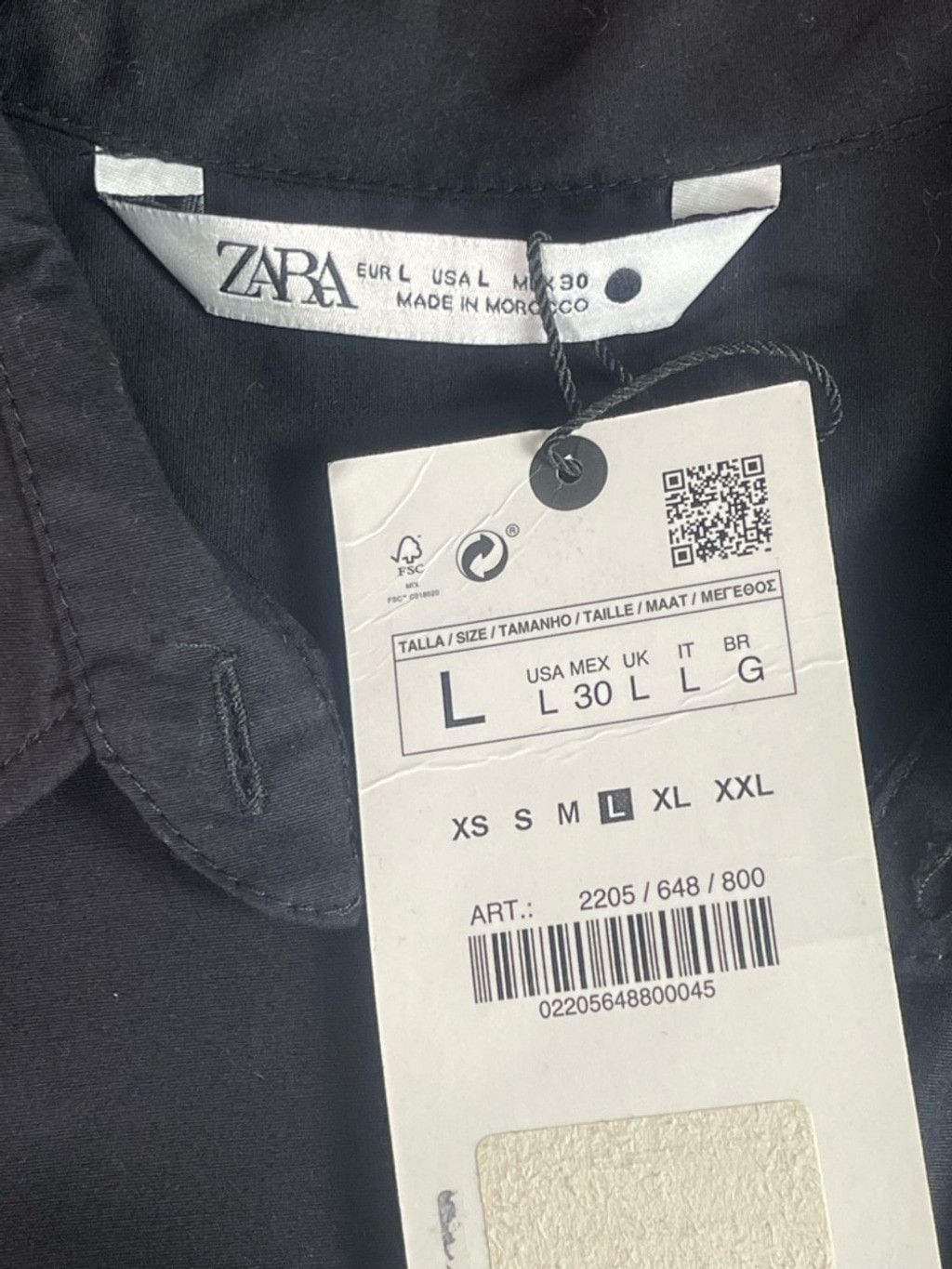 Zara ZARA Black Oversized Poplin Button Down Shirt L Batwing Slv Size L / US 10 / IT 46 - 5 Thumbnail