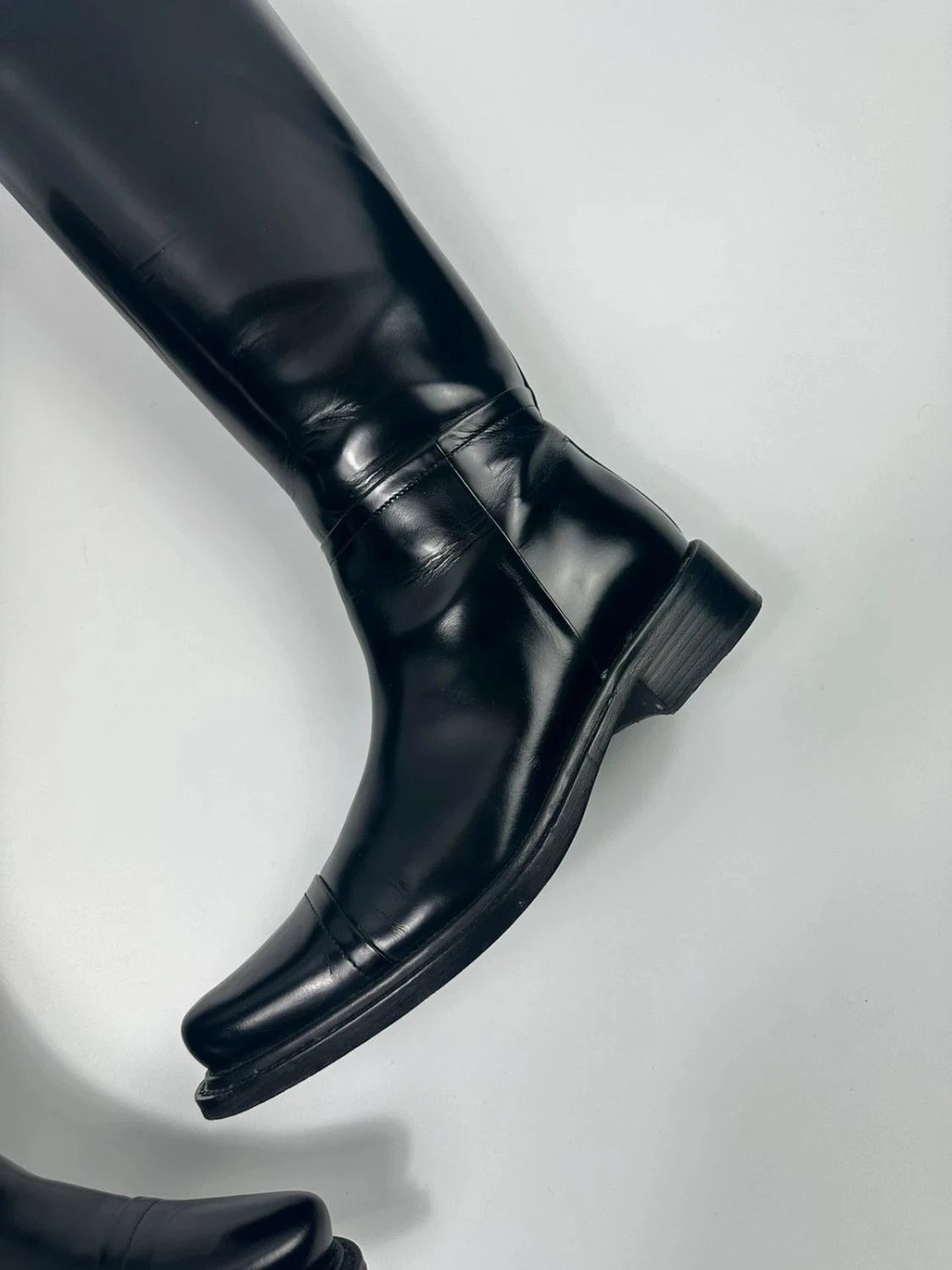 Prada Prada SS2014 Black Leather Vernis Patent Boots Pointy Toe Size US 6 / IT 36 - 2 Thumbnail