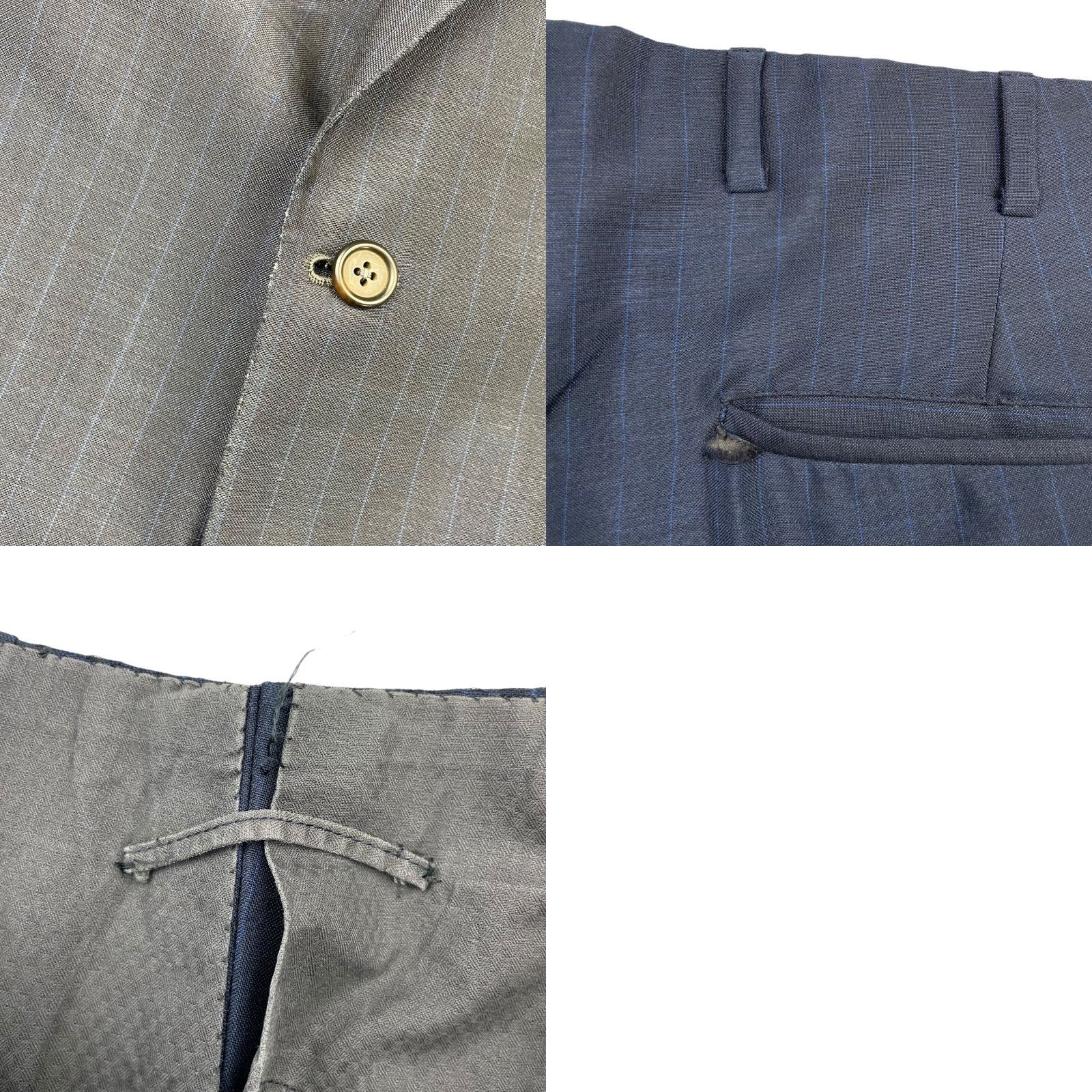 Vintage VTG Oxxford Clothes Men’s Manhattan Lightweight Suit Navy Blue Stripe 43R 34x30 Two-Button Blazer Pleated Pants Wool 2 Piece Vintage Mens Size 34R - 11 Thumbnail