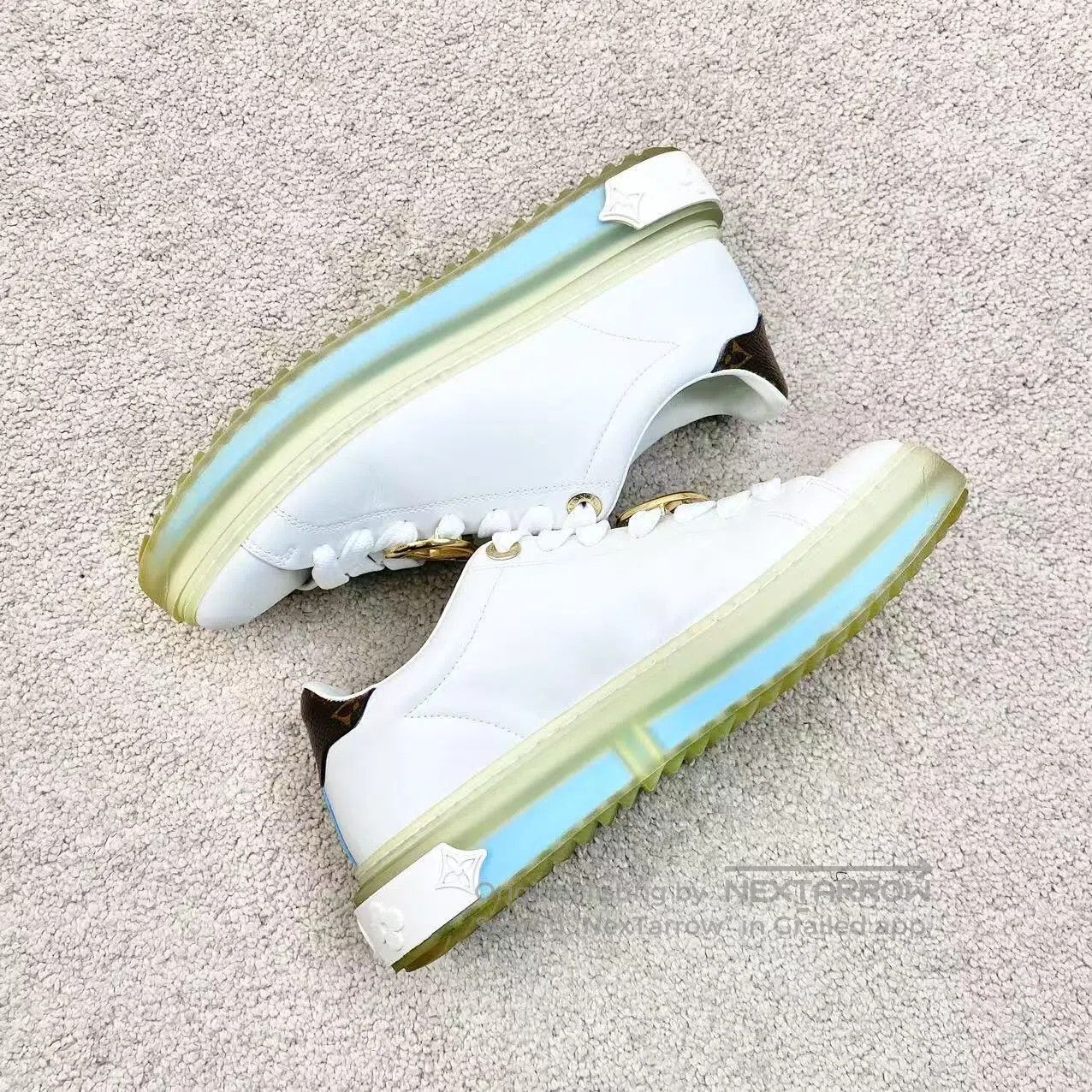 Louis Vuitton Louis Vuitton Gold logo white casual shoes| Size US 5 / IT 35 - 3 Thumbnail
