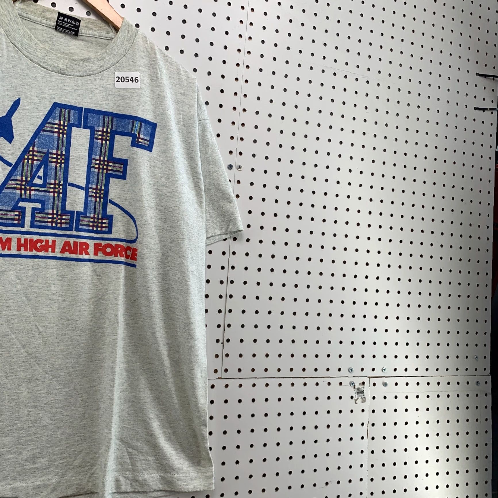 Fruit Of The Loom VINTAGE AIM High Air Force Shirt Gray Unisex Adults XL 23x30 90s Cotton Blend Fruit of the Loom T-Shirt Men XL Size US XL / EU 56 / 4 - 4 Thumbnail