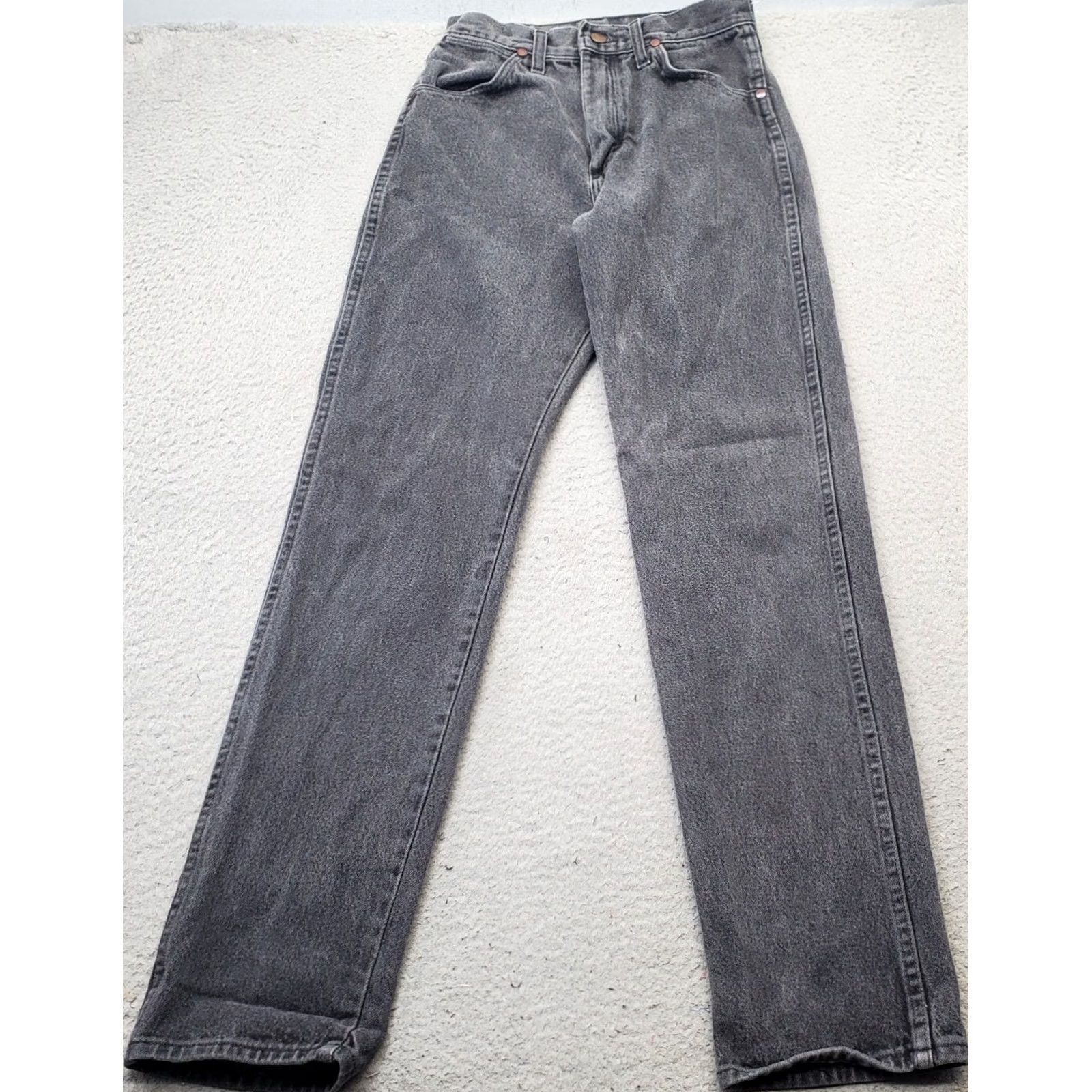 Wrangler Wrangler Jeans Womens 7x32 Gray Denim Dark Wash Streetwear Straight Leg Outdoor Jeans Size 28" / US 6 / IT 42 - 2 Thumbnail