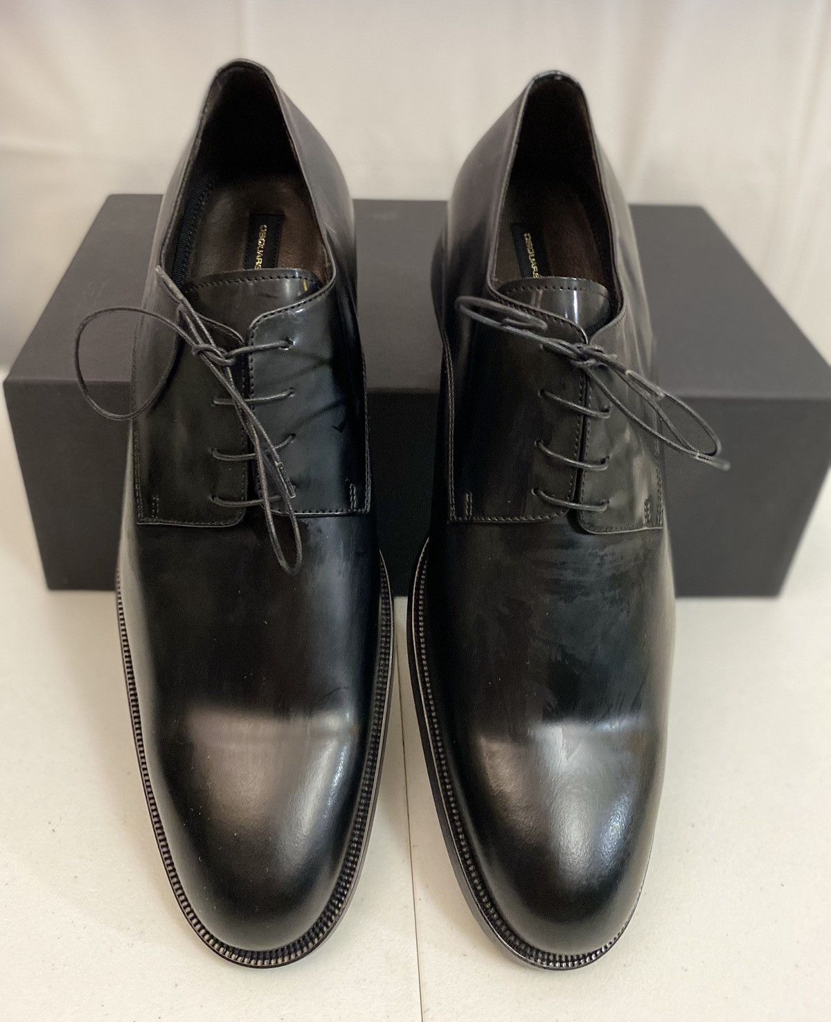 Dsquared2 Dsquared2 🇮🇹 Black Polished Leather Evening Derby 12 NEW Size US 12 / EU 45 - 15 Thumbnail