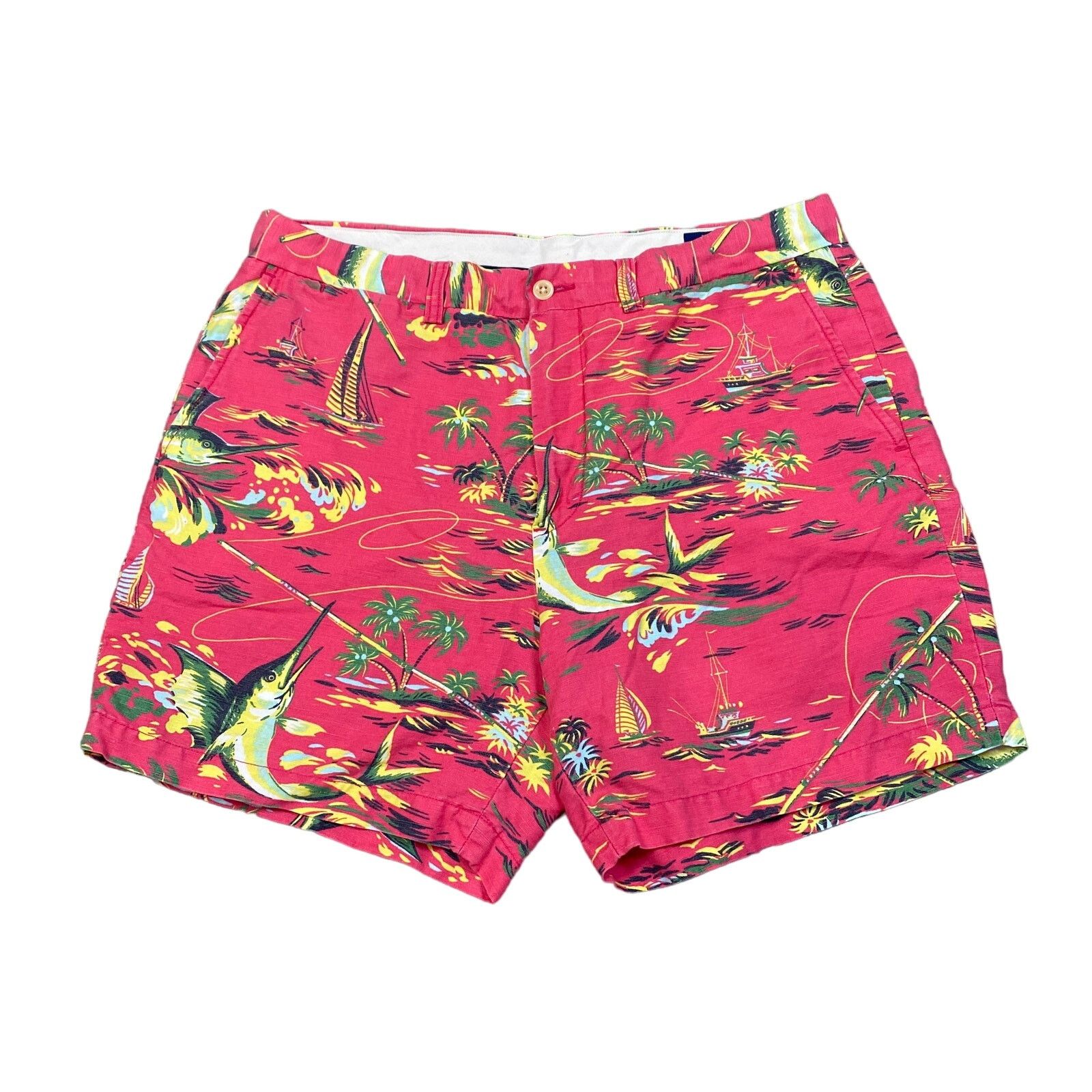 Polo Ralph Lauren Polo Ralph Lauren Linen Aloha Classic Fit Chino Shorts 34 Size US 34 / EU 50 - 1 Thumbnail