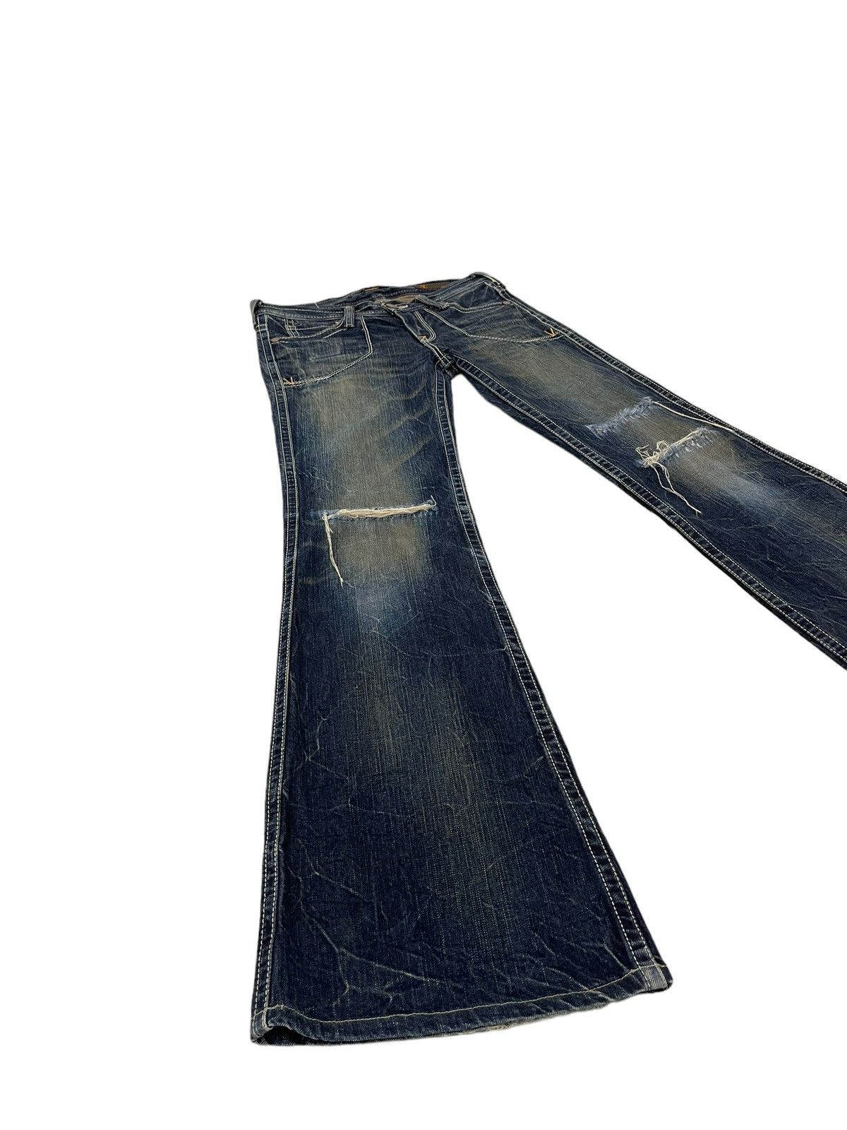 Japanese Brand Flare Jeans Brappers Japan Distres Low Rise Bell Bottom 7🟦1 Size US 28 / EU 44 - 1 Thumbnail