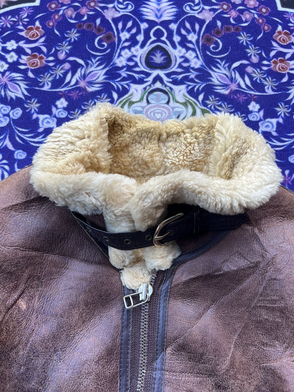 Avirex Distressed Type B-3 Leather Sherpa Shearling Flying Jacket Size US L / EU 52-54 / 3 - 8 Thumbnail