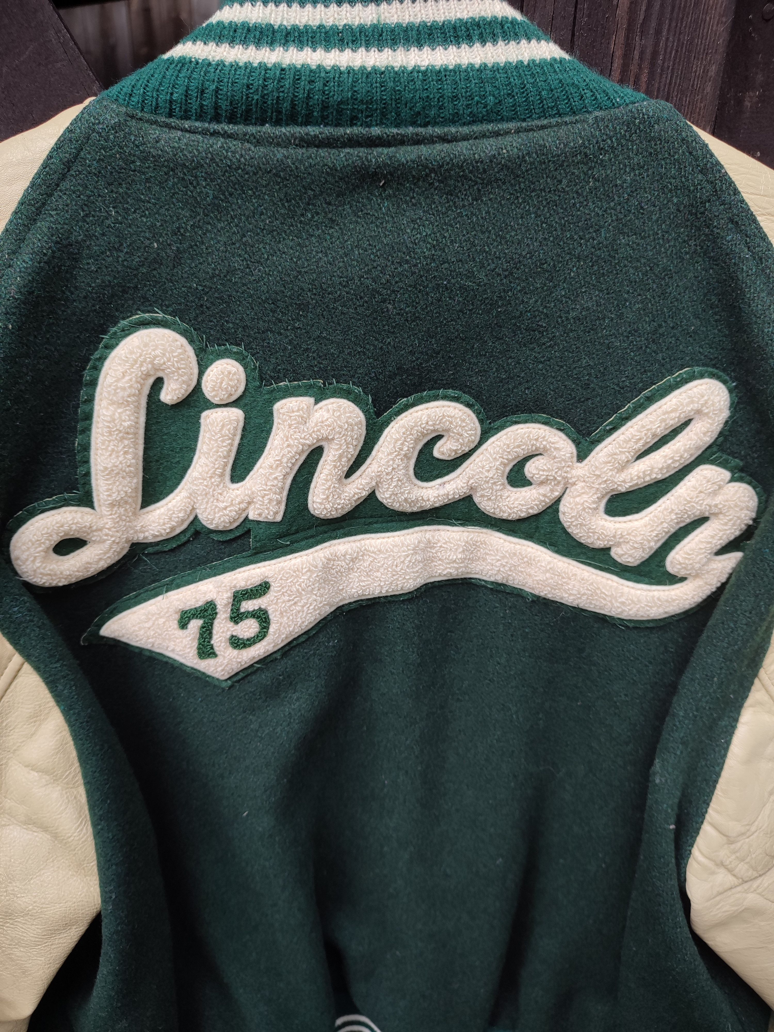 Vintage 70s Varsity jacket bottle green Size US L / EU 52-54 / 3 - 5 Thumbnail