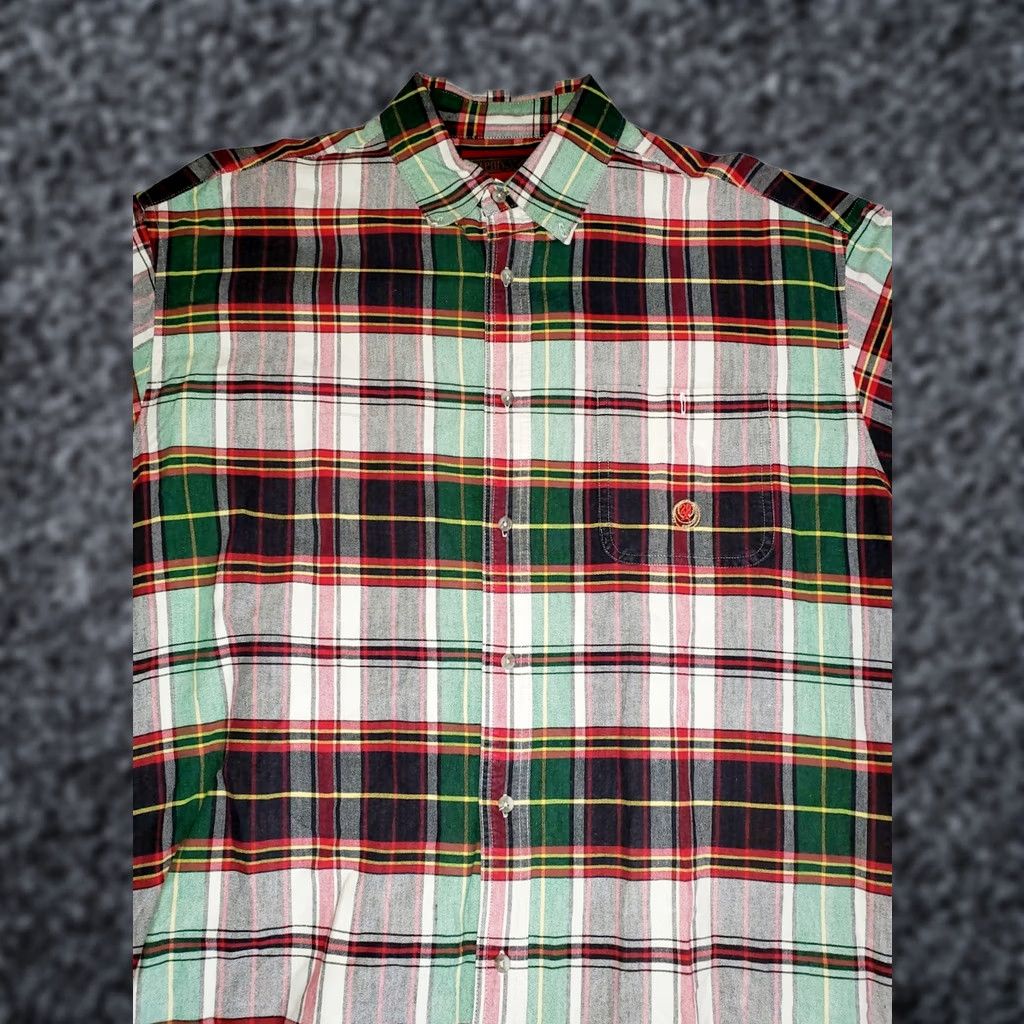 Vintage Twenty-X 20X Long Sleeve Red & Green Plaid Western Rodeo Shirt Mens XL size Regular Collar Button-Up Pockets Embroidered Logo 100% cotton Size US XL / EU 56 / 4 - 1 Thumbnail