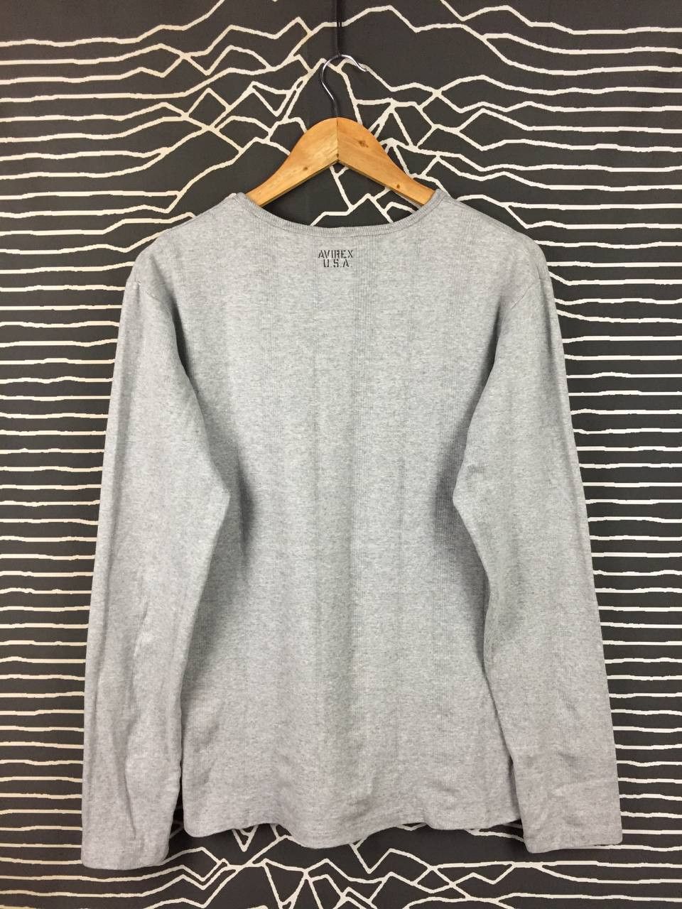 Avirex Vtg Avirex U.S.A. Ribbed Knit Henley Long Sleeve Tee Size US S / EU 44-46 / 1 - 5 Thumbnail