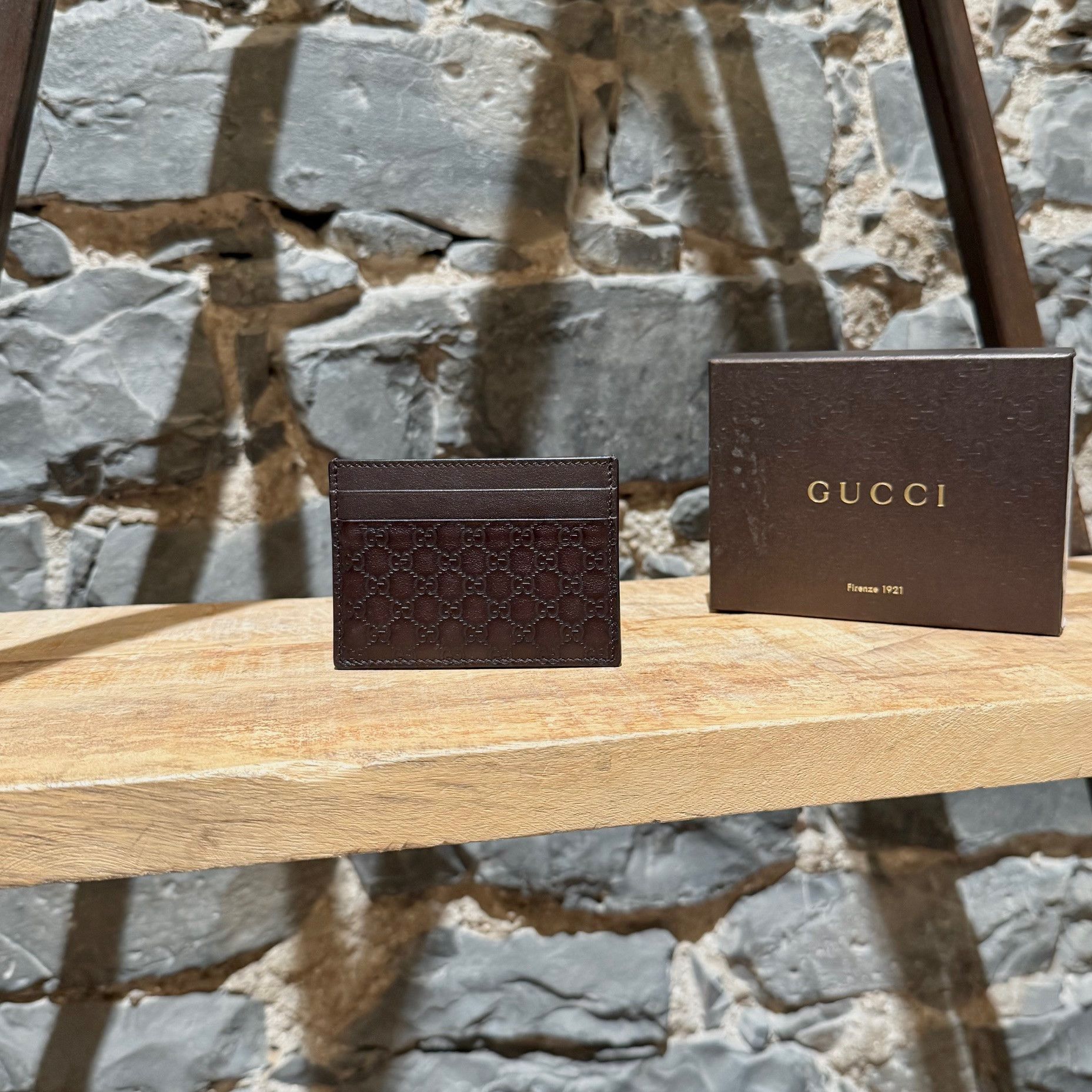 Gucci Gucci Brown Microguccissima Card Holder Size ONE SIZE - 1 Thumbnail