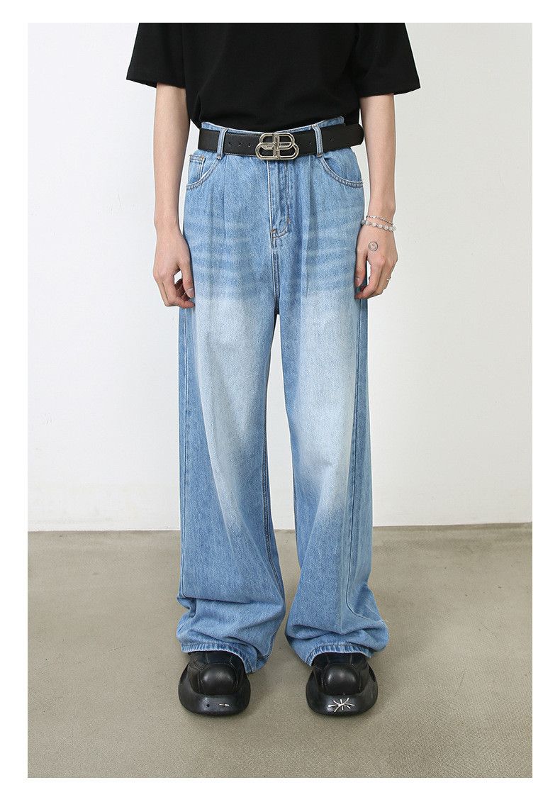 Japanese Brand × Jean Men's vintage washed distressed loose straight jeans Size US 32 / EU 48 - 1 Thumbnail