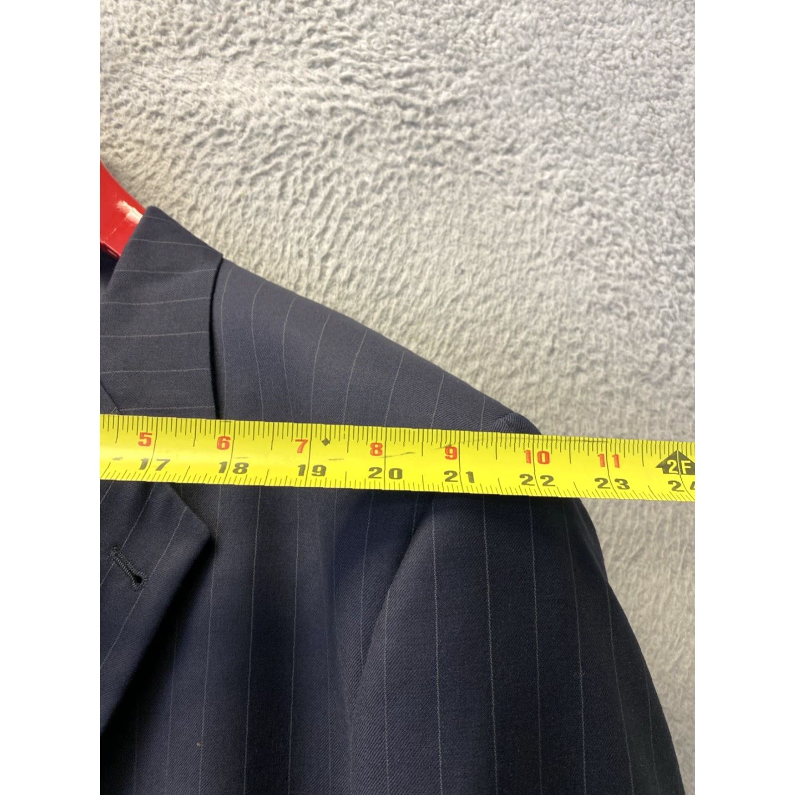 Joseph Abboud Joseph Abboud Navy Blue Pinstripe Suit 2 Piece 48R Regular Fit Mens Size 48R - 7 Thumbnail