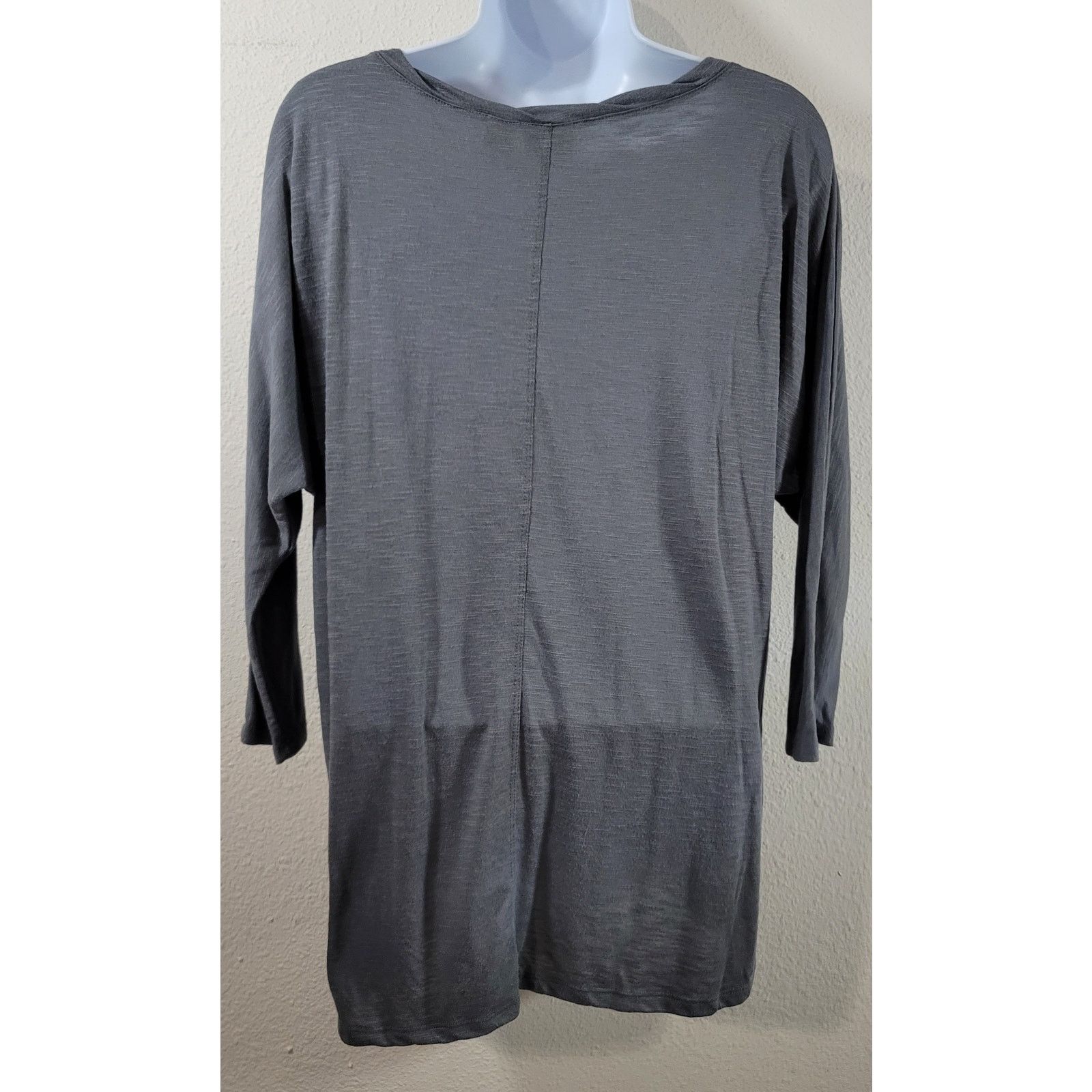 Other Cato Gray Slub Knit Twisted Round Collar Top Large Size L / US 10 / IT 46 - 3 Thumbnail