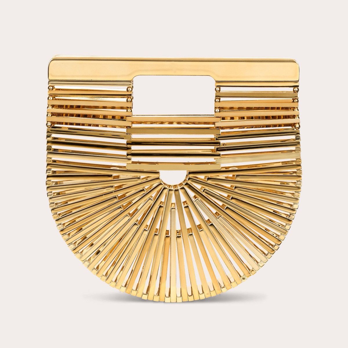 Cult Gaia Cult Gaia Mini Ark Top Handle Handbag Shiny Brass Gold NEW Size ONE SIZE - 1 Thumbnail