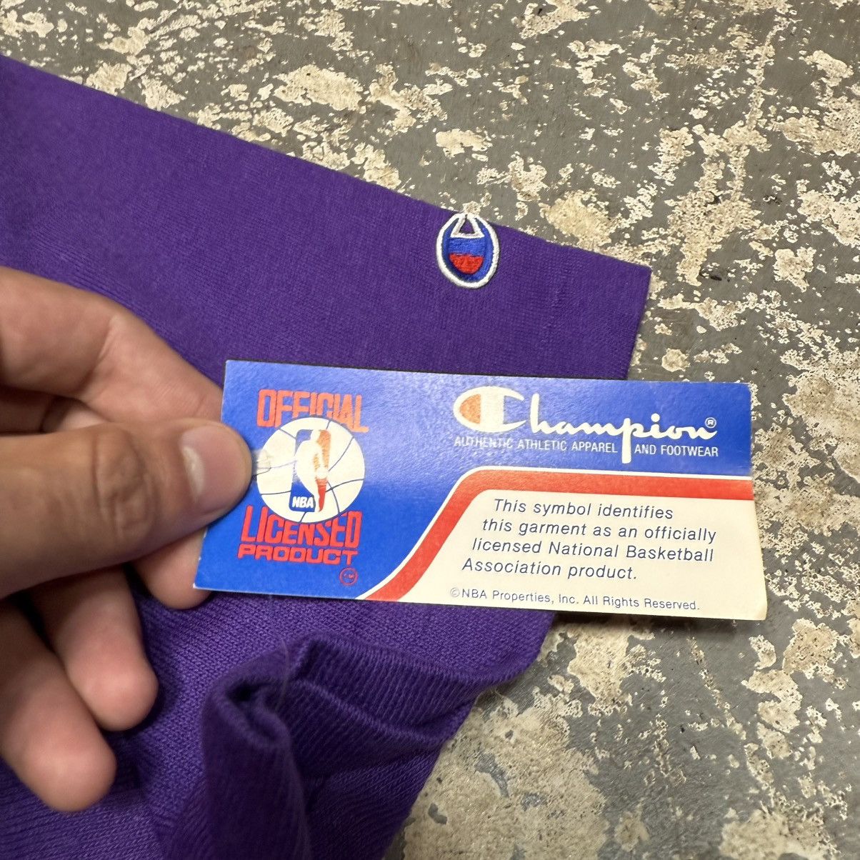 NBA Vintage Los Angeles Lakers Purple Champion NBA Purple Tshirt Size US L / EU 52-54 / 3 - 8 Thumbnail