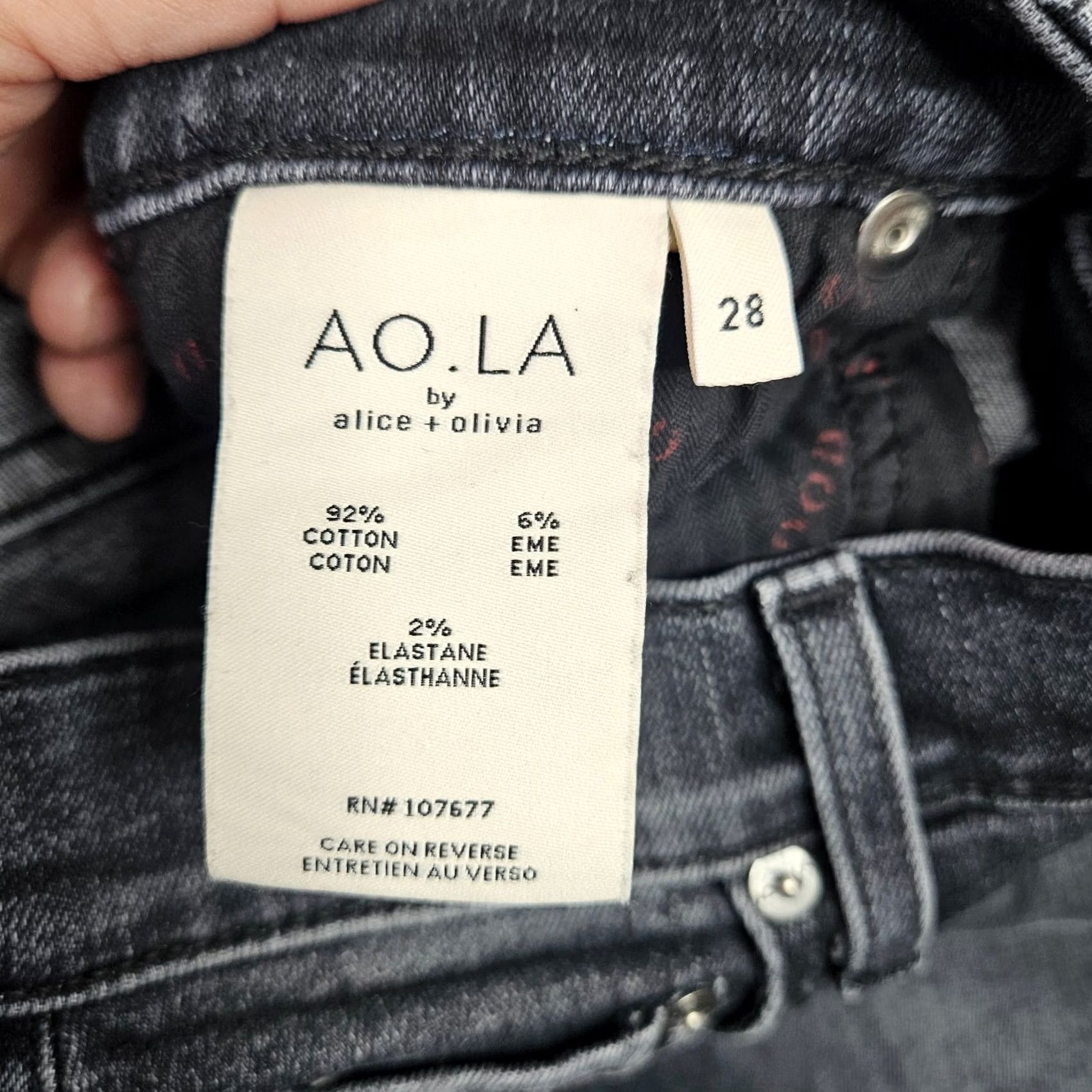 Alice + Olivia Alice + Olivia AO.LA Women’s Good High Rise Exposed Button Skinny Jeans Sz 28 Size 28" / US 6 / IT 42 - 7 Thumbnail