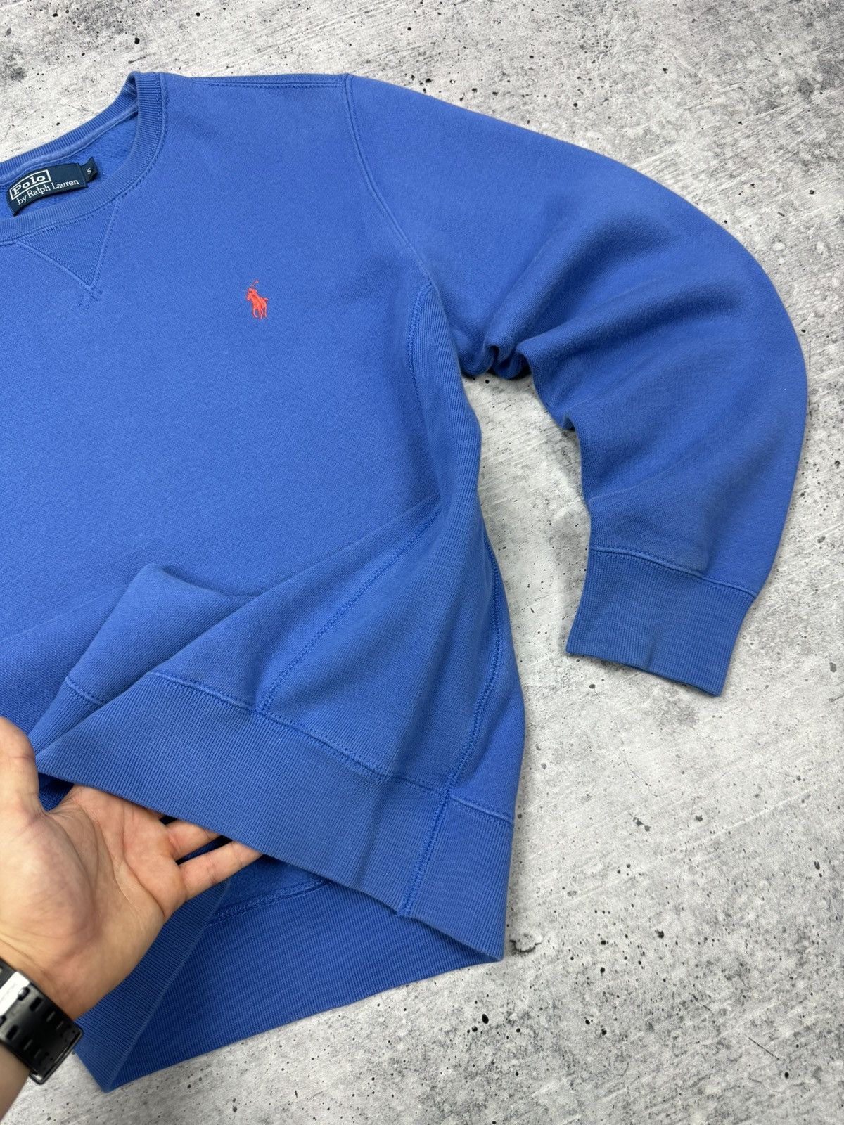 Polo Ralph Lauren × Vintage Vintage Ralph Lauren 90’s Y2K Style Blue American Sweatshirt Size US S / EU 44-46 / 1 - 9 Thumbnail