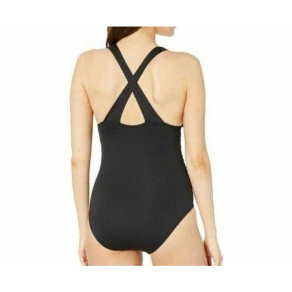 Michael Kors MICHAEL Kors Urban Gypsy High Neck Shirred One-Piece Black 8 Size ONE SIZE - 2 Thumbnail