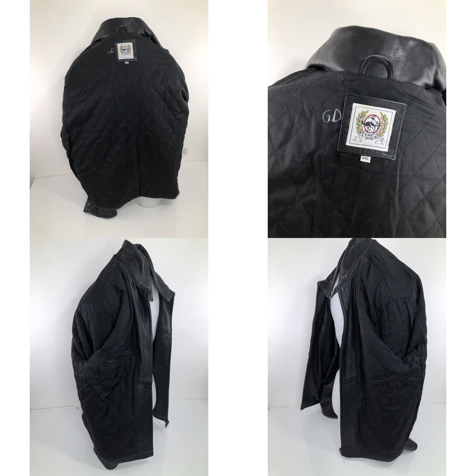 Vintage Cinch Rare Embroidered Western Bomber Jacket - Leather, Heavy Duty, 2XL, Black, Mens Size US XXL / EU 58 / 5 - 8 Thumbnail