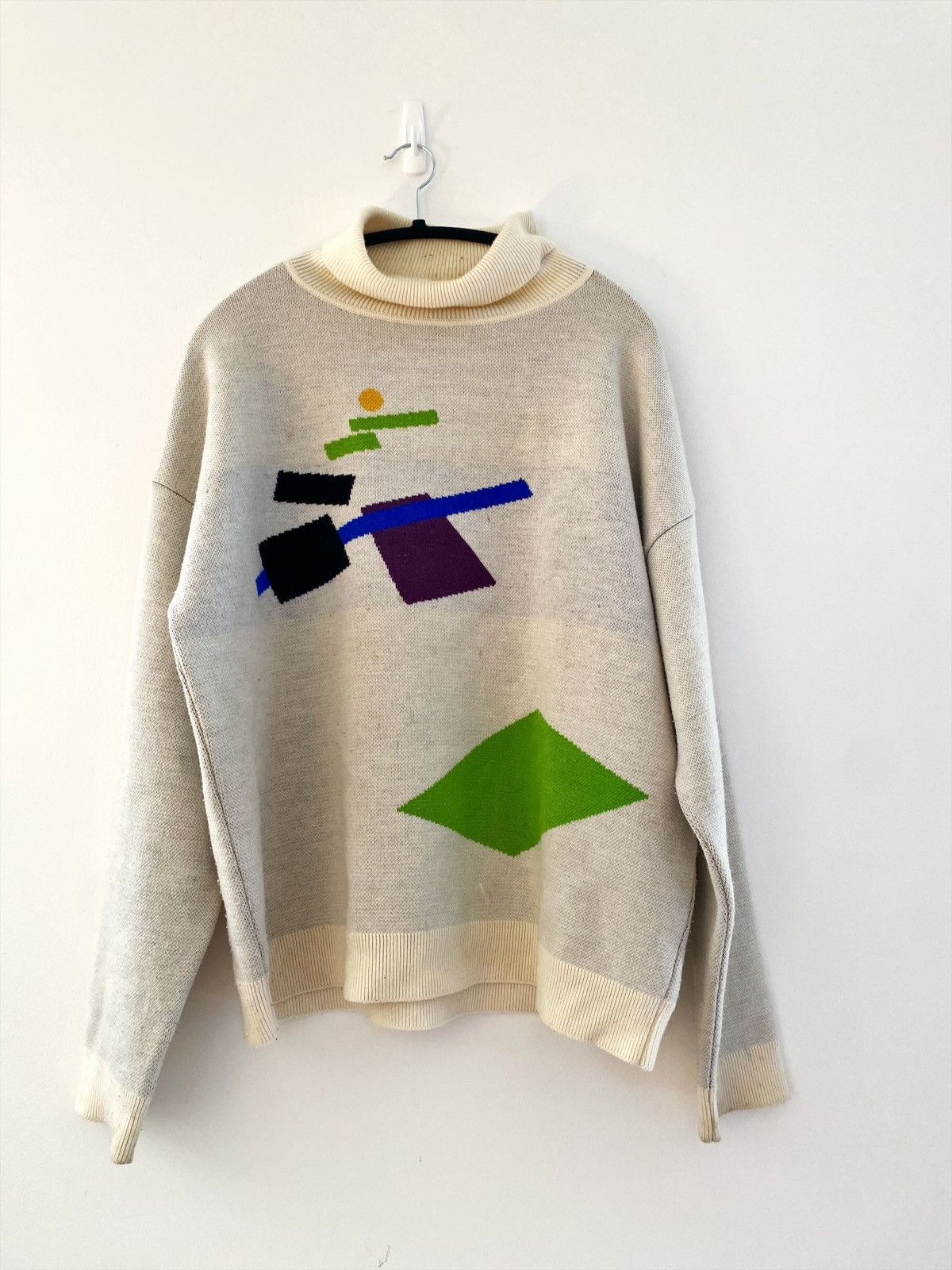 Gosha Rubchinskiy Gosha Rubchinskiy Malevich Artwork White Sweater Size US XL / EU 56 / 4 - 1 Thumbnail