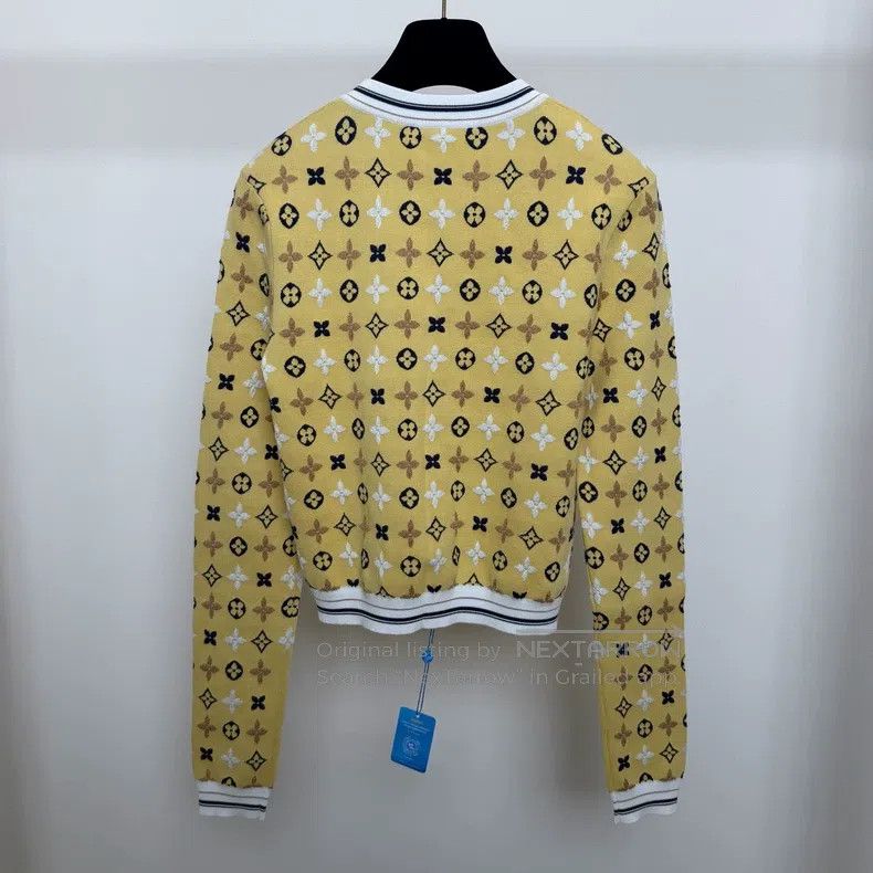 Louis Vuitton Louis Vuitton Yellow full print mulberry silk cardigan jac Size M / US 6-8 / IT 42-44 - 2 Thumbnail