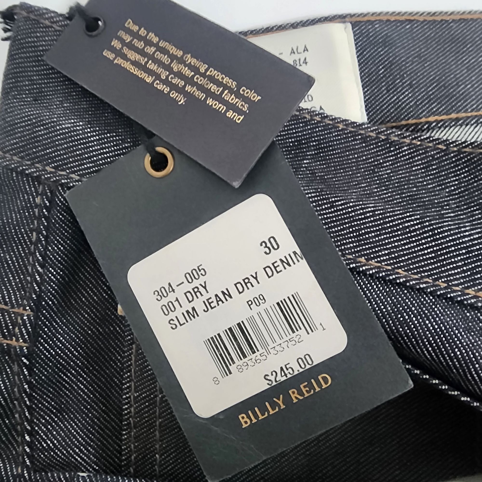 Billy Reid Billy Reid MSL-ALA Mens Slim Fit RN-113814 Selvedge Jeans Size US 30 / EU 46 - 3 Thumbnail