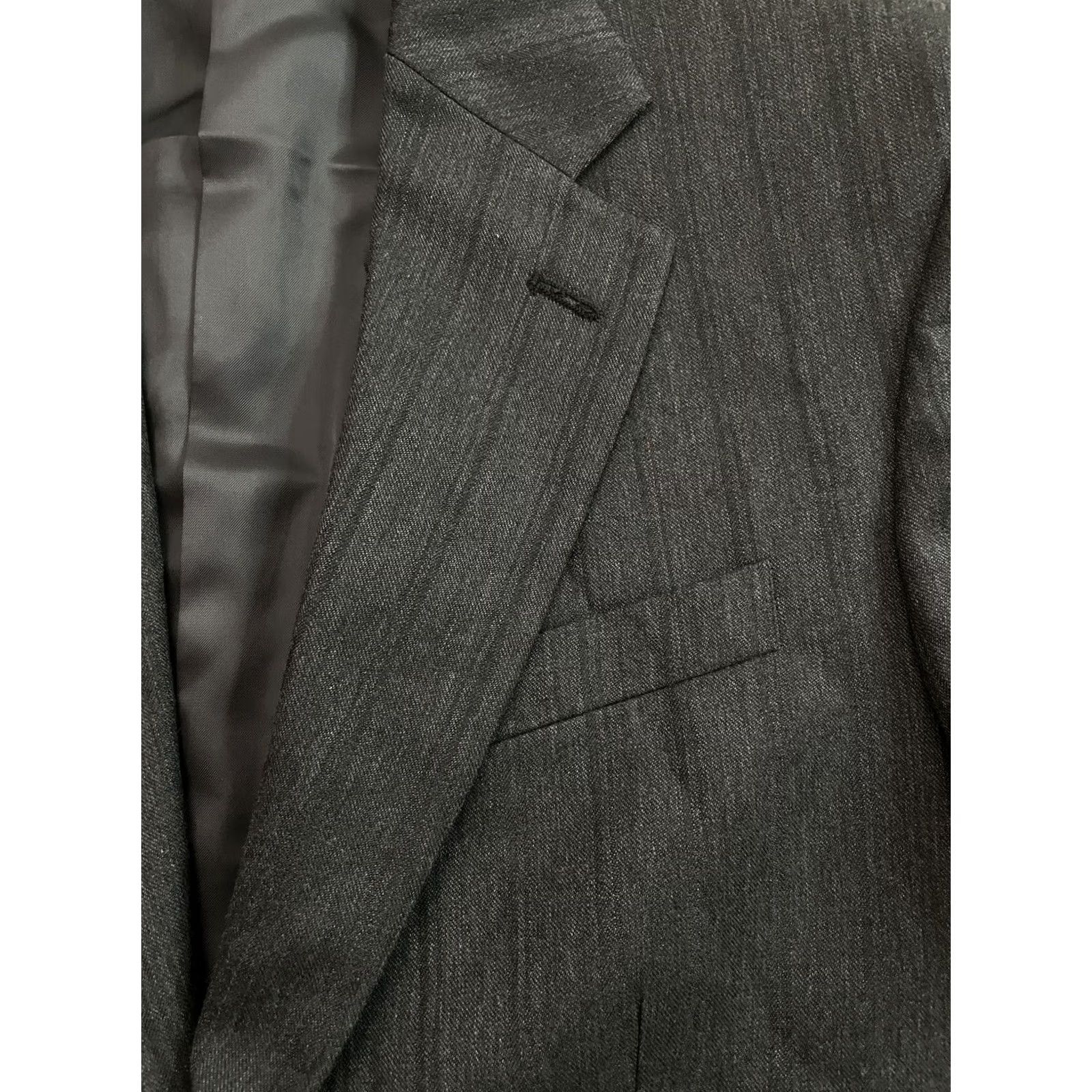 Perry Ellis VINTAGE Perry Ellis Suit Jacket Mens 38 Gray Stripe 2 Button Sport Coat Regular Fit Shirt? Size 38R - 7 Thumbnail