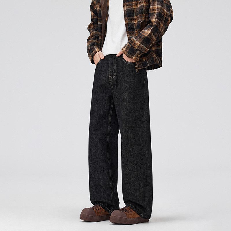 Japanese Brand American retro men's loose straight casual wide-leg jeans Size US 32 / EU 48 - 2 Thumbnail