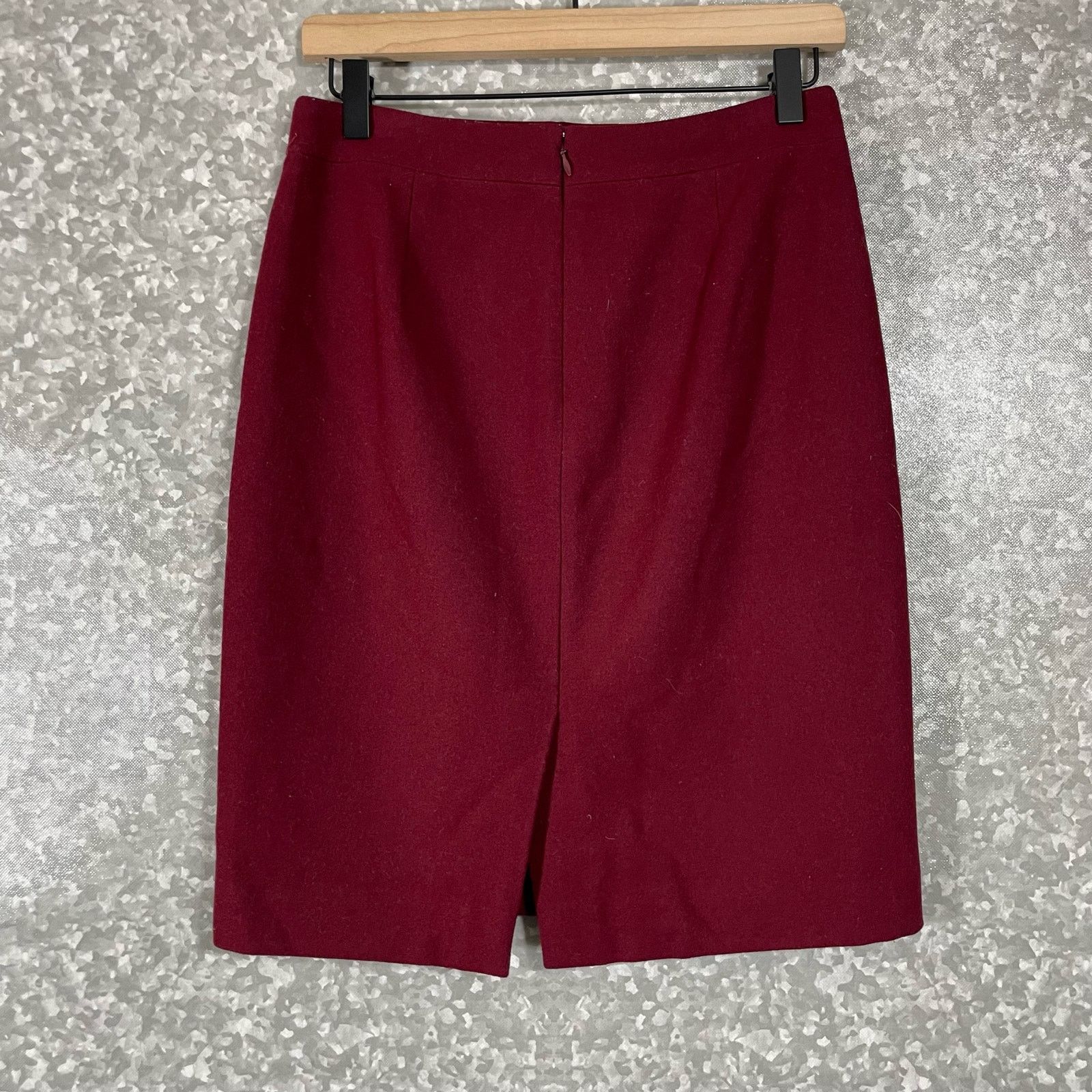 J.Crew J Crew Women’s Burgundy Wool Blend Preppy Pencil Skirt - 2 Size 26" / US 2 / IT 38 - 6 Thumbnail