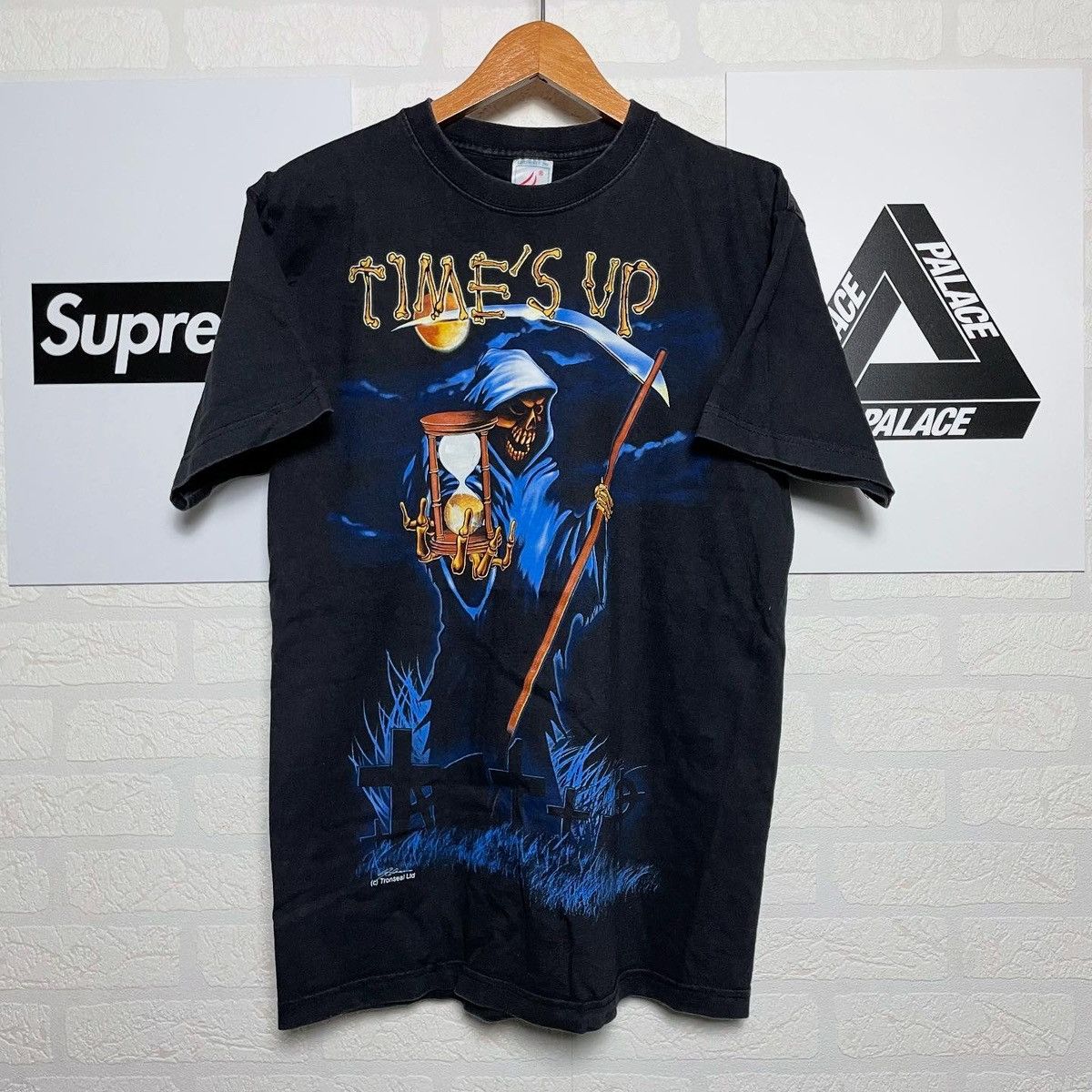 Vintage T-shirt time’s up death skull Vintage 90s washed black rare Size US M / EU 48-50 / 2 - 1 Thumbnail