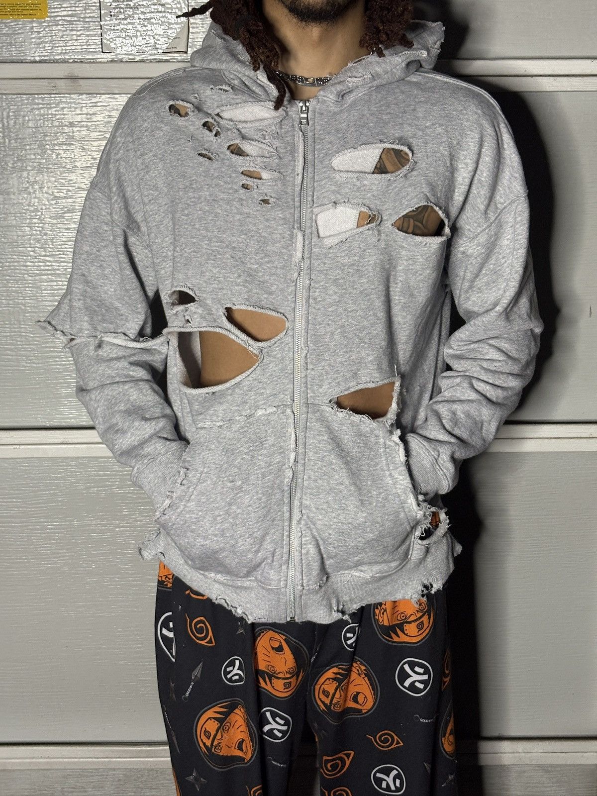 Other Custom distressed zip ip hoodie Size US L / EU 52-54 / 3 - 2 Thumbnail