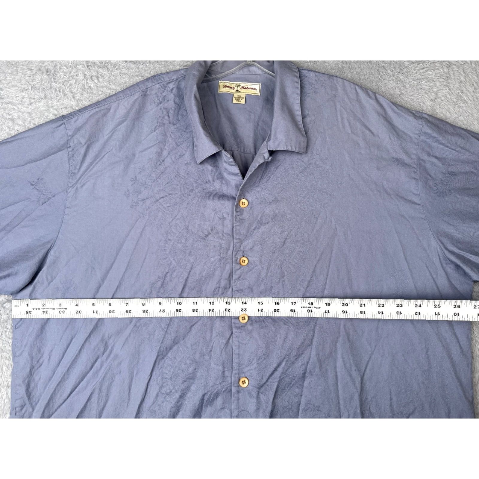 Tommy Bahama Tommy Bahama Shirt Men 2XL Blue Hawaiian 100% Cotton Button Up Embroidered Casual Beach Aloha Resort Navy/Cyan Mens Size US XXL / EU 58 / 5 - 7 Thumbnail