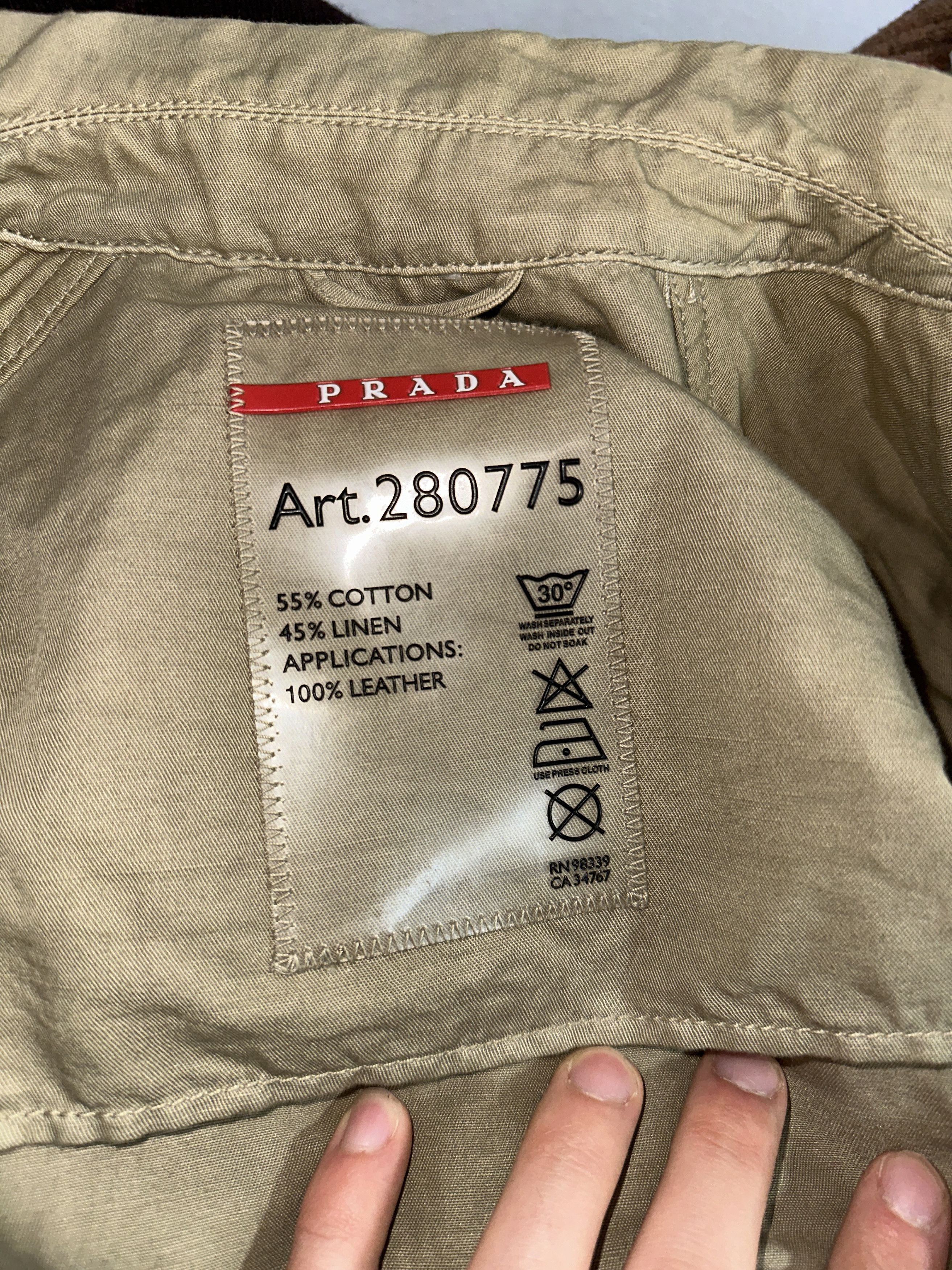 Prada Milano 280775 Bomber Light Leather Size 44 M L
