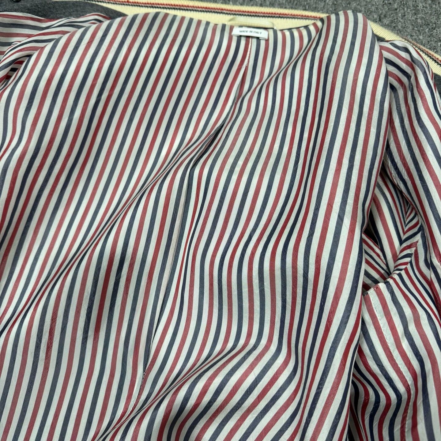 Thom Browne TB Gray/White Leather-Sleeve Colorblock Jacket 1 99N Size US S / EU 44-46 / 1 - 3 Thumbnail