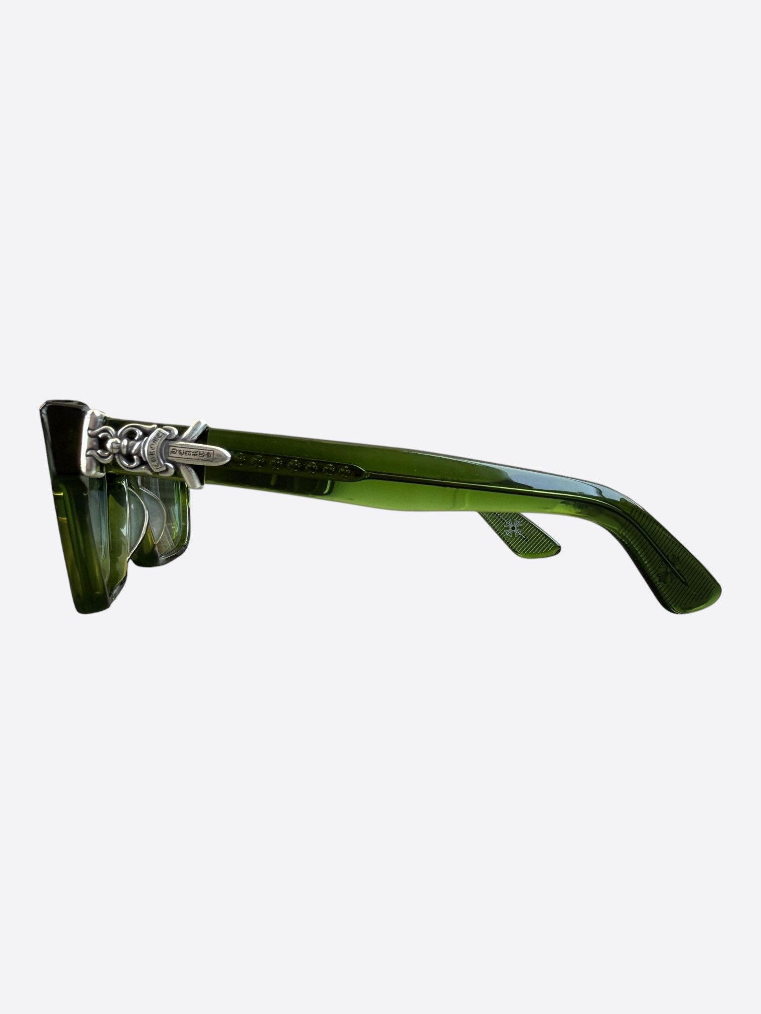 Chrome Hearts Chrome Hearts Green & Silver Vagillionaire 2 Tinted Glasses Size ONE SIZE - 3 Thumbnail
