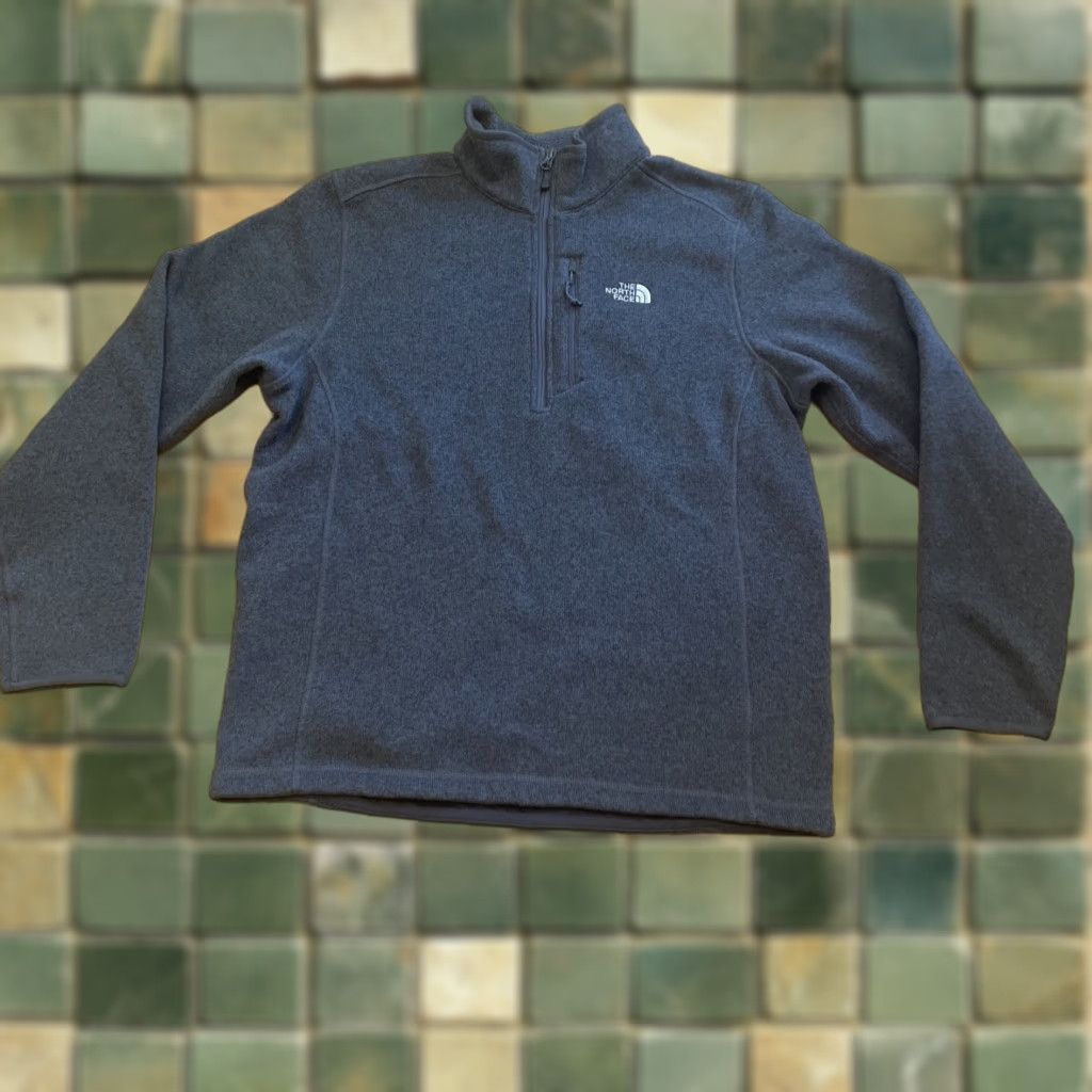 The North Face The North Face Jacket Mens Large Gray Quarter Zip Fleece Hiking Mock Neck Windbreaker Regular Fit Size US L / EU 52-54 / 3 - 1 Thumbnail