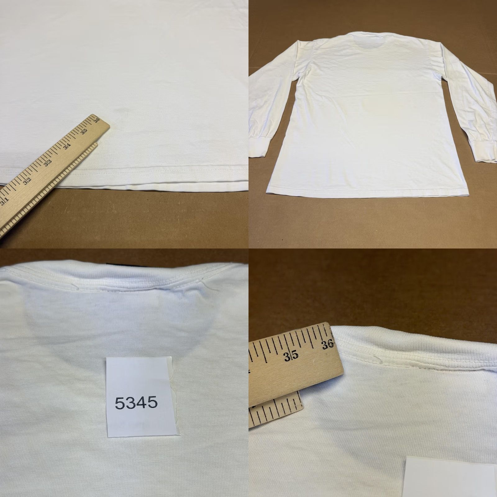 Vintage Wu Wear Shirt Mens M White Long Sleeve Crew Neck T-Shirt Basic Blank Solid Streetwear Size US M / EU 48-50 / 2 - 9 Thumbnail