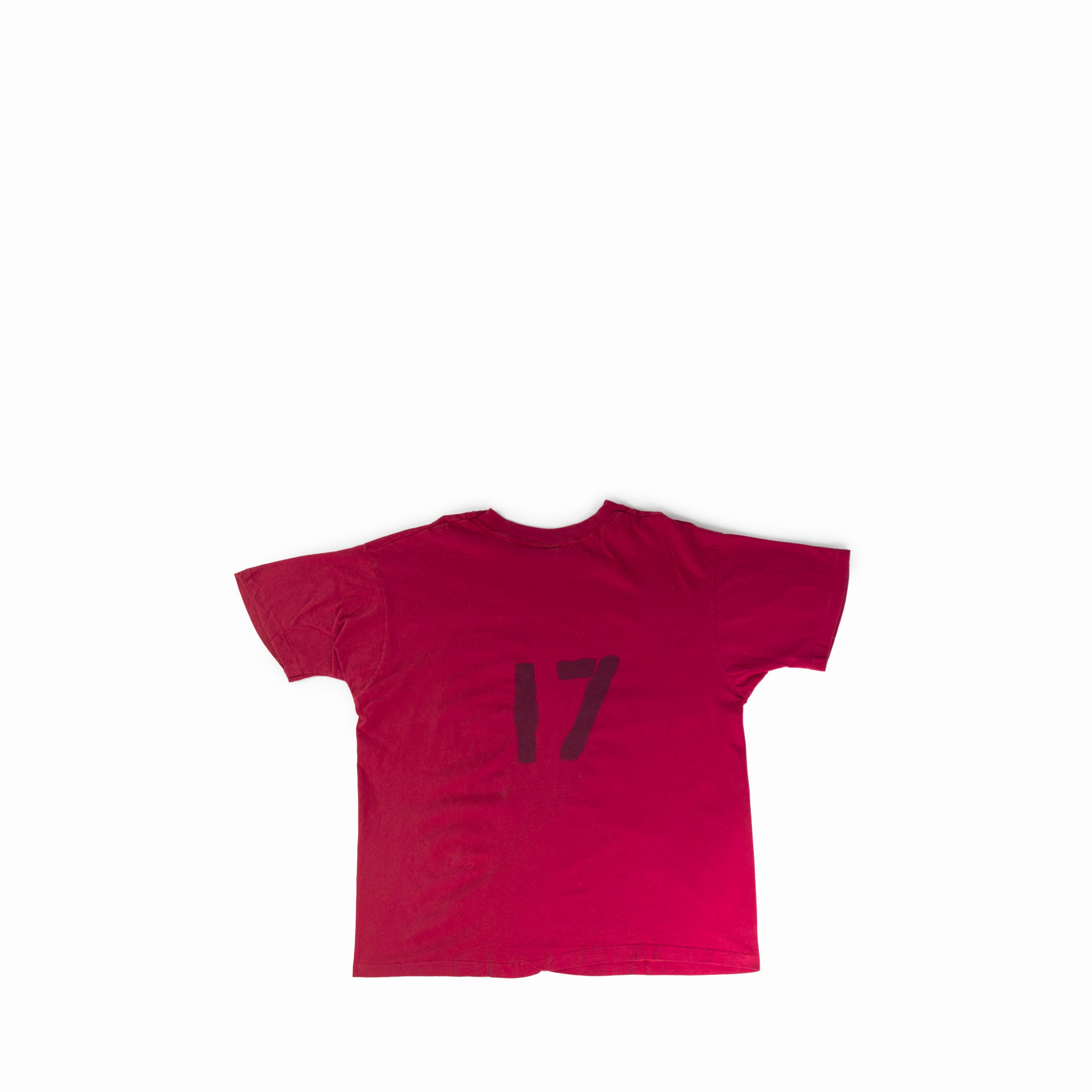 Vintage Vintage 1980's Red Stencil 17 Pocket Tee Shirt Size US L / EU 52-54 / 3 - 2 Thumbnail