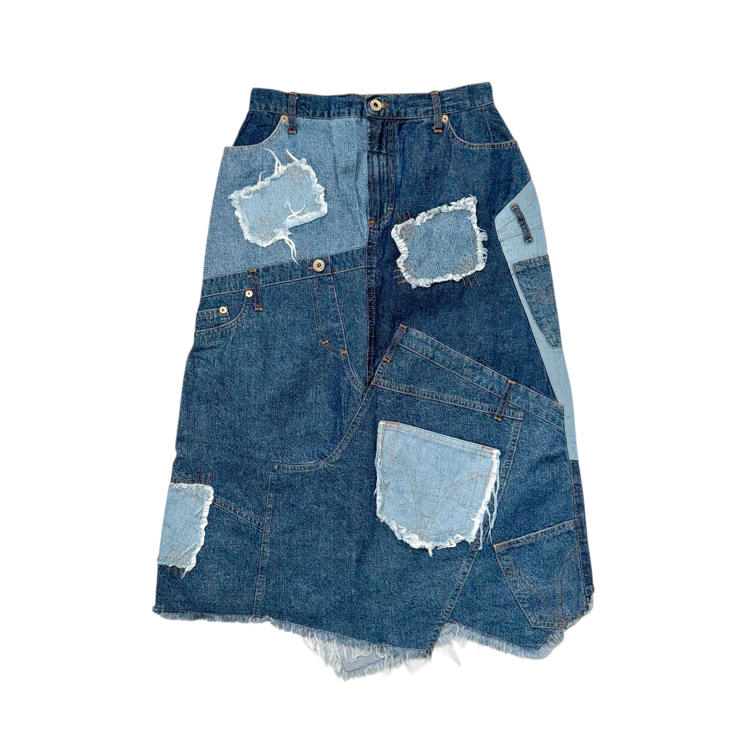 Dolce & Gabbana DOLCE & GABBANA VINTAGE PATCHWORK DENIM SKIRT Size 32" / US 10 / IT 46 - 1 Thumbnail