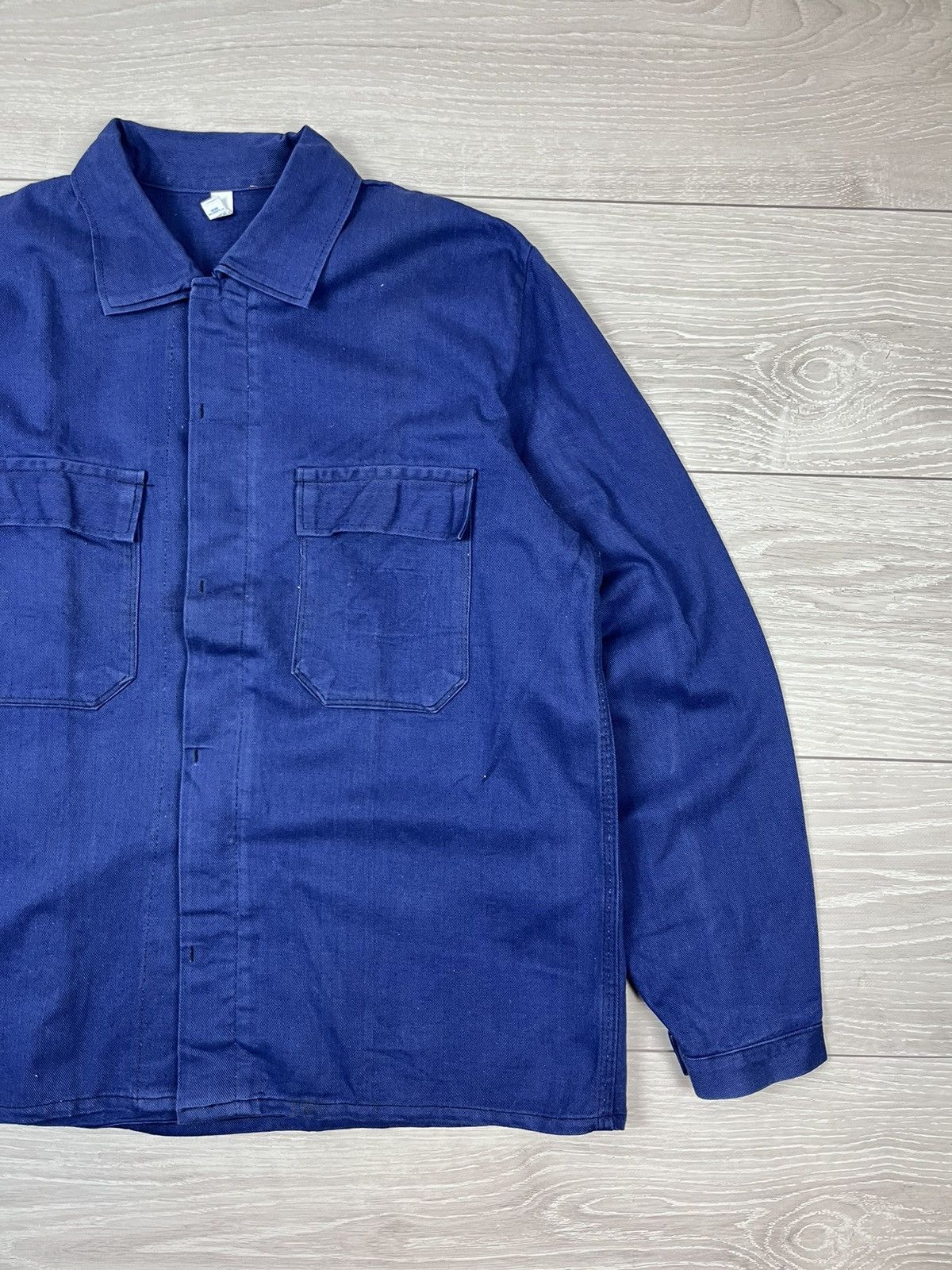 Le Laboureur Le Laboureur Vintage 80s French Blue Work Chore Jacket Size US L / EU 52-54 / 3 - 2 Thumbnail