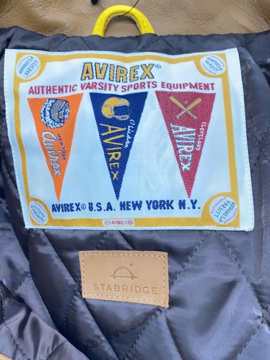 Avirex Avirex Monogram Sheepskin Stadium Jacket Yellow Size US L / EU 52-54 / 3 - 3 Thumbnail