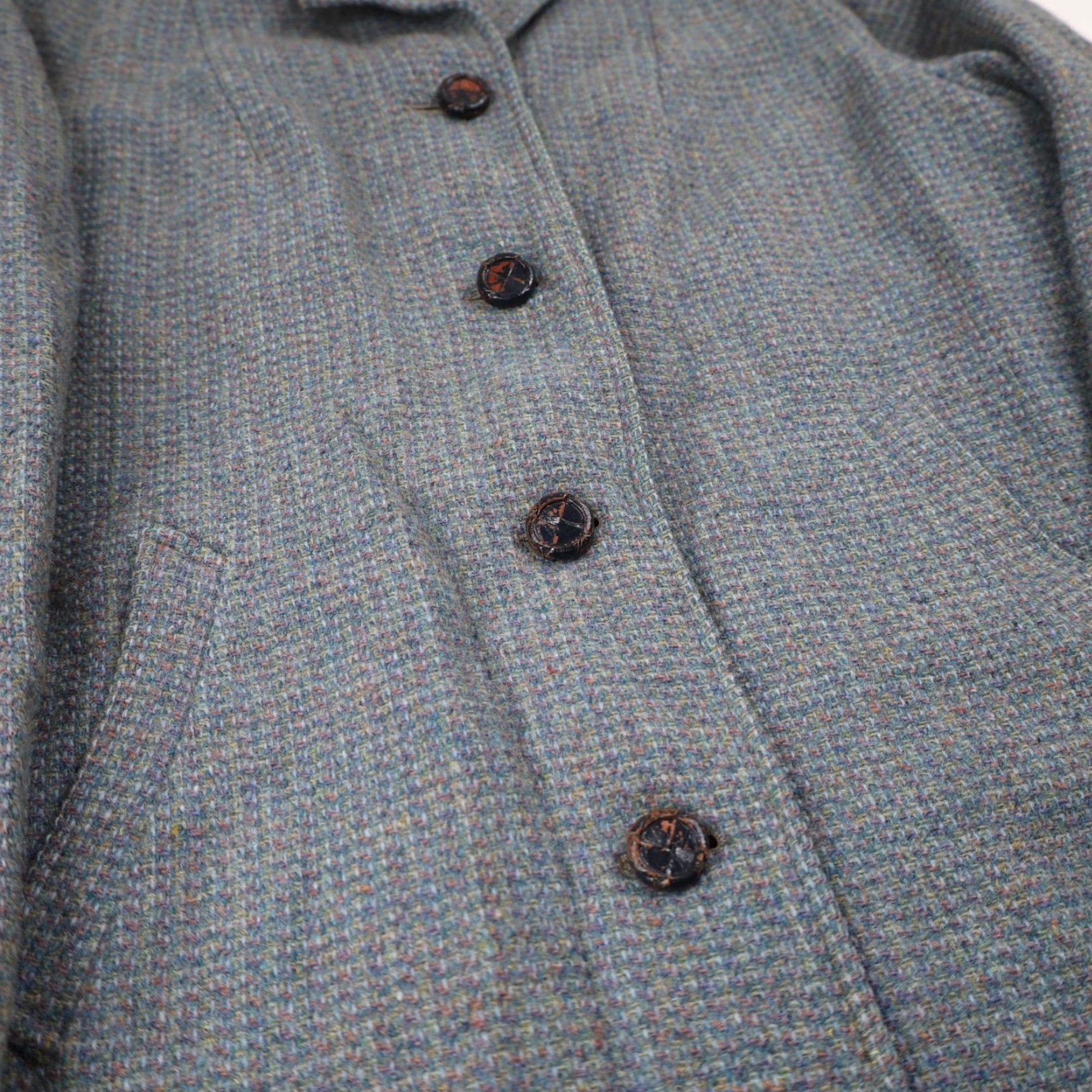Harris Tweed VINTAGE Harris Tweed for Tar-Shire Womens Large Overcoat Blue Size L / US 10 / IT 46 - 5 Thumbnail
