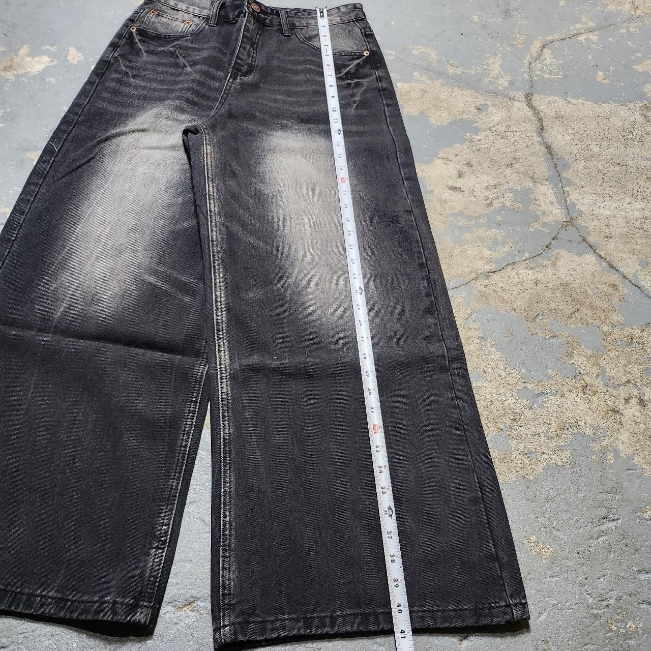 Japanese Brand Black Baggy Y2K Wide Leg Jeans Size US 30 / EU 46 - 5 Thumbnail