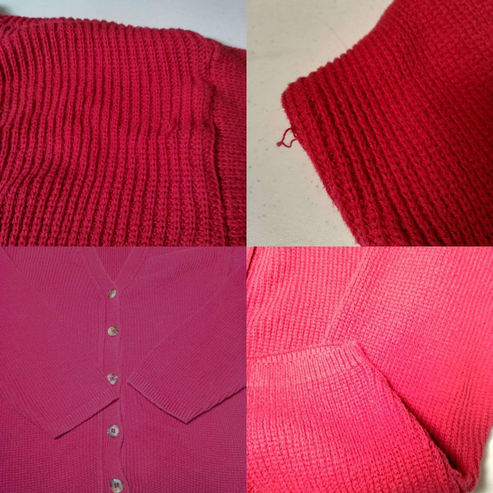 Vintage VINTAGE L.L. Bean Cardigan Sweater Small Red Cotton Ribbed Knit V Neck USA Made Womens Size S / US 4 / IT 40 - 8 Thumbnail